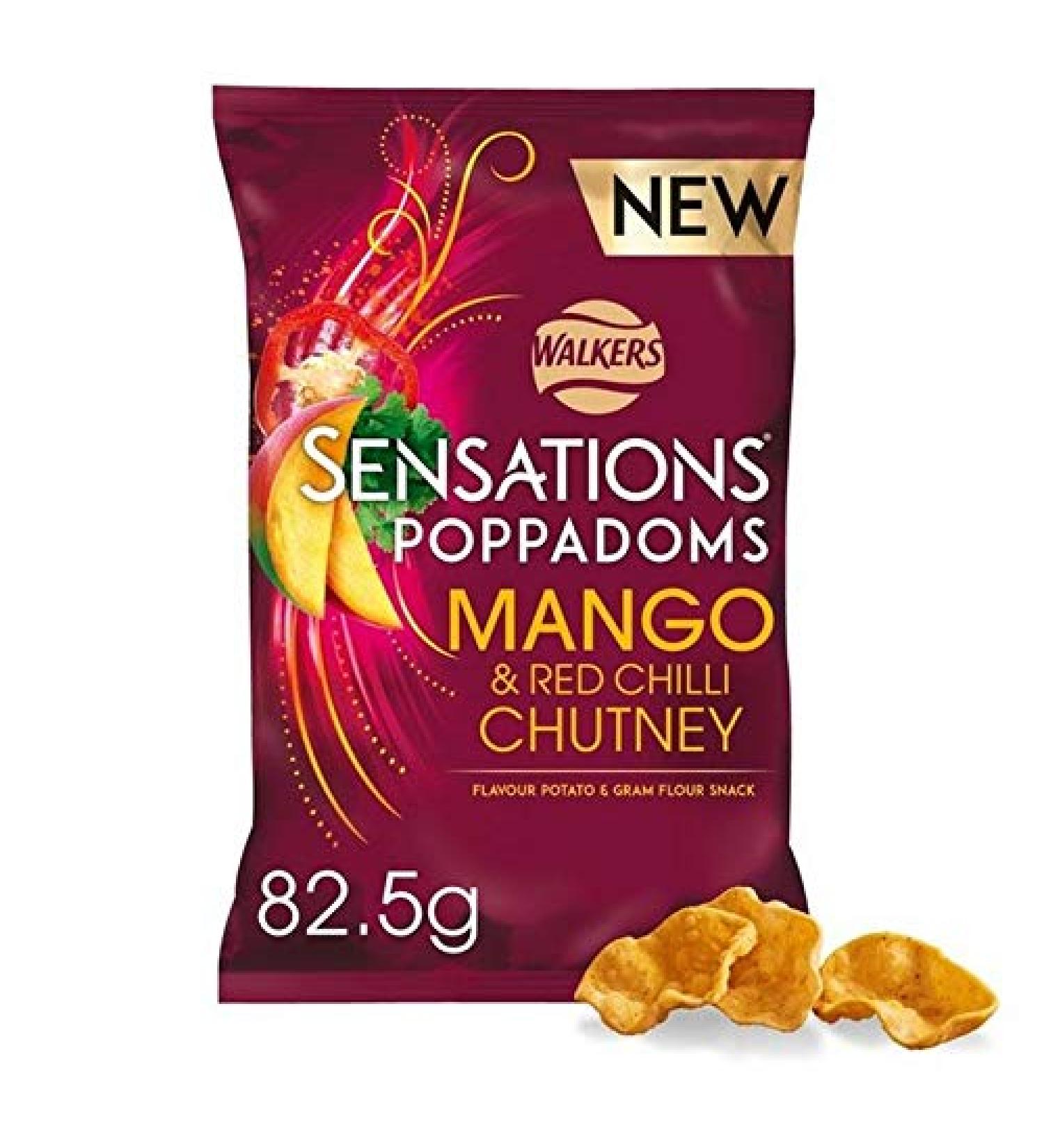 4x Sensations And Mango Chutney Poppadoms 82.5 G 83G