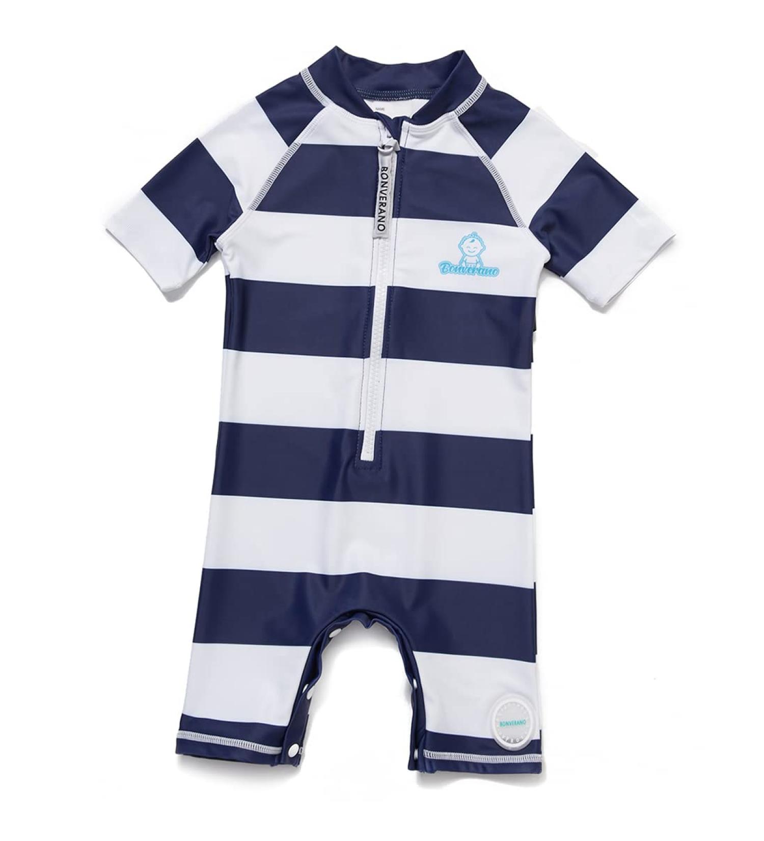 Bonverano Baby Boy UV Protection 50+ Long-Sleeved Swimsuit | 6 Years | One Zip Stripes - Buy Online on GoSupps.com
