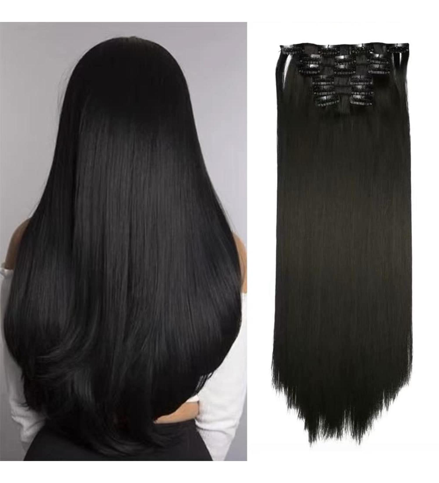 Clip-In Extensions Like Real Hair 6 Pieces 61 cm Hair Extensions with Clips 6 Wefts 16 Clips for Complete Hair Extensions Straight Hair Extensions for Women (2) - Buy Online on GoSupps.com