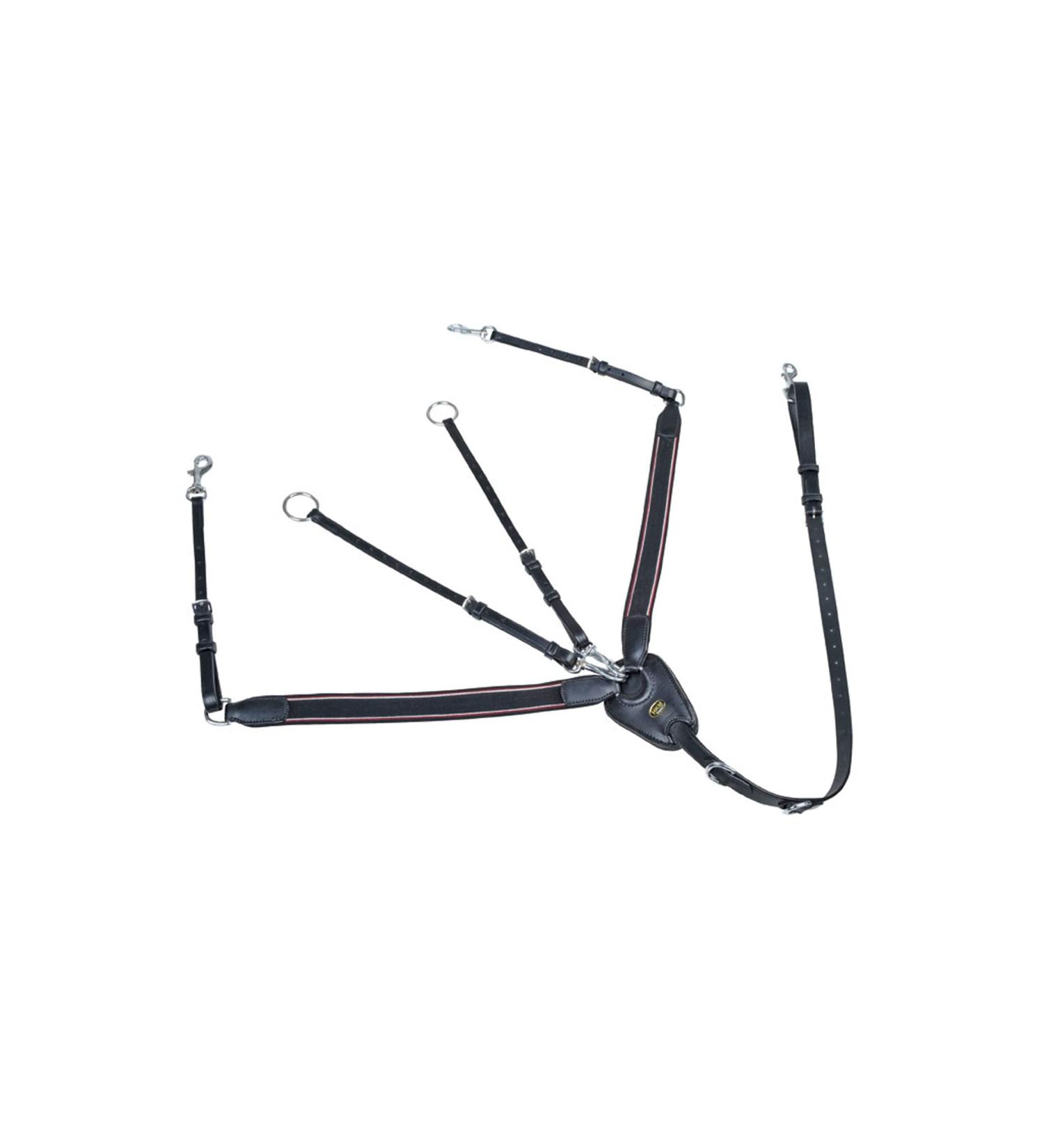 HKM 4000315378418 Breastplate with martingale and wide elastic9100 blackPony