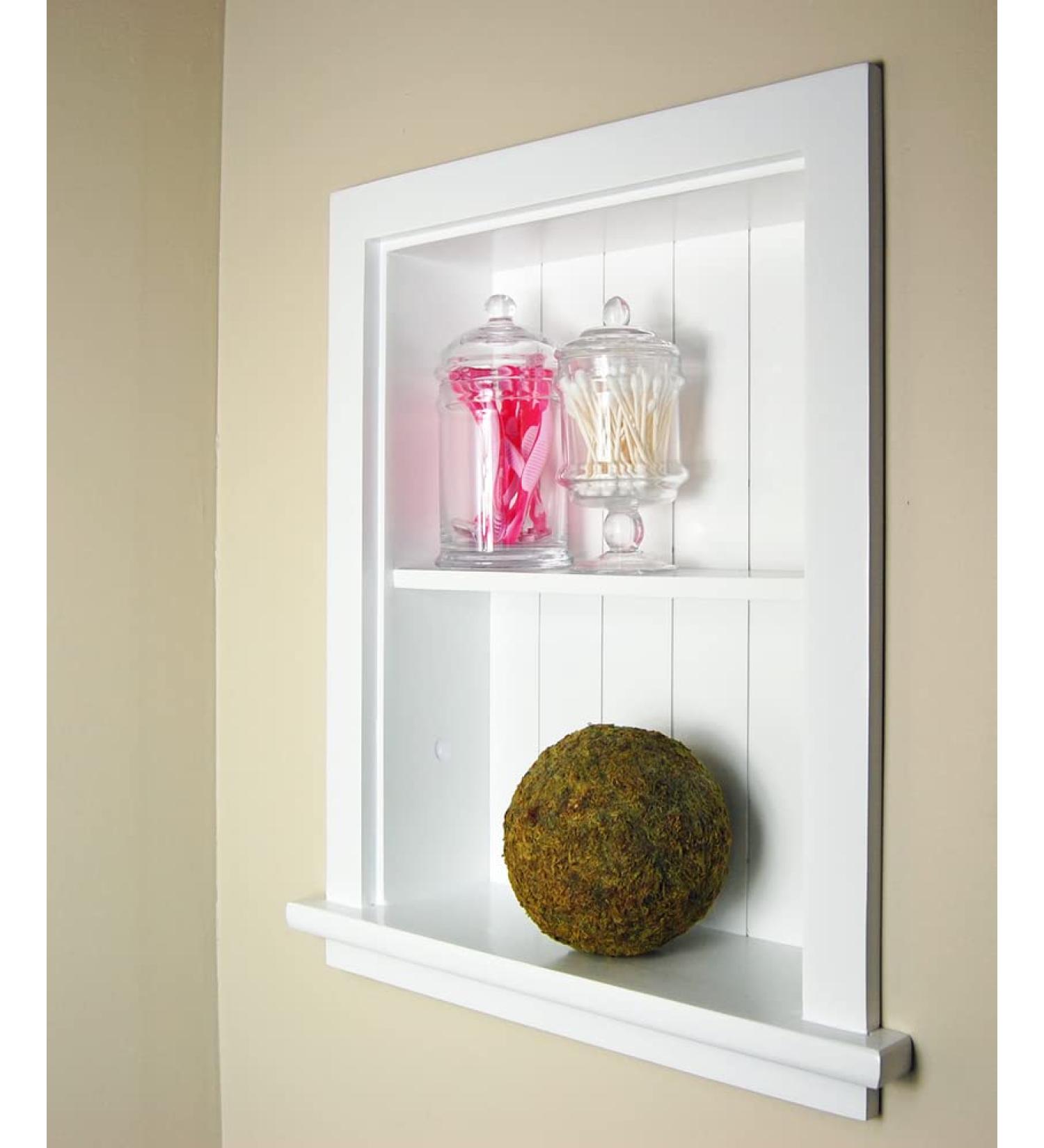 Fox Hollow Furnishings 14x18 Recessed Aiden Wall Niche (w/beadboard Back) (White) White W/ Beadboard Back - Buy Online on GoSupps.com