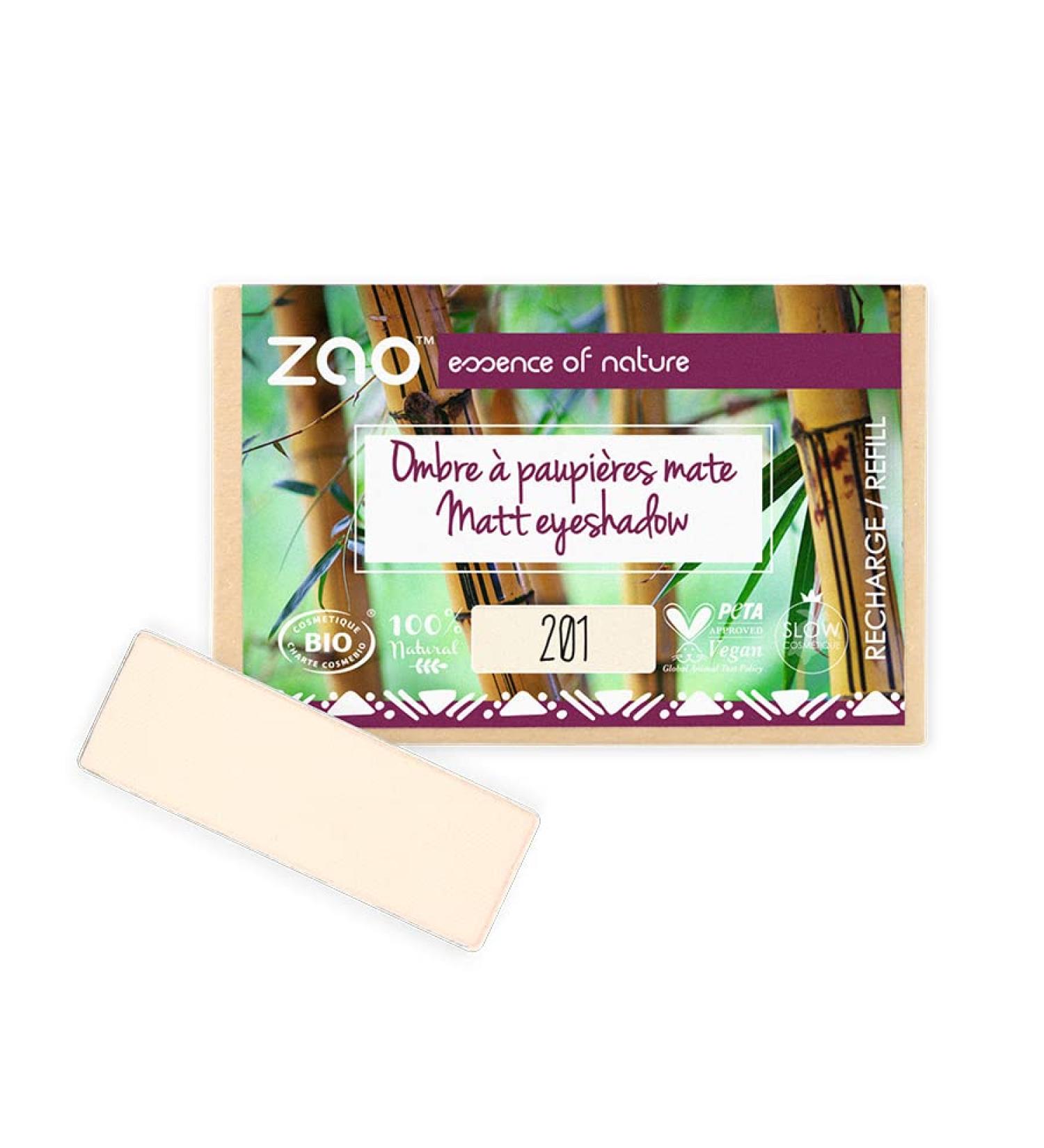 Zao Rectangle Eye Shadow Rectangular Matte Eye Shadow Ivory No.201 Refill