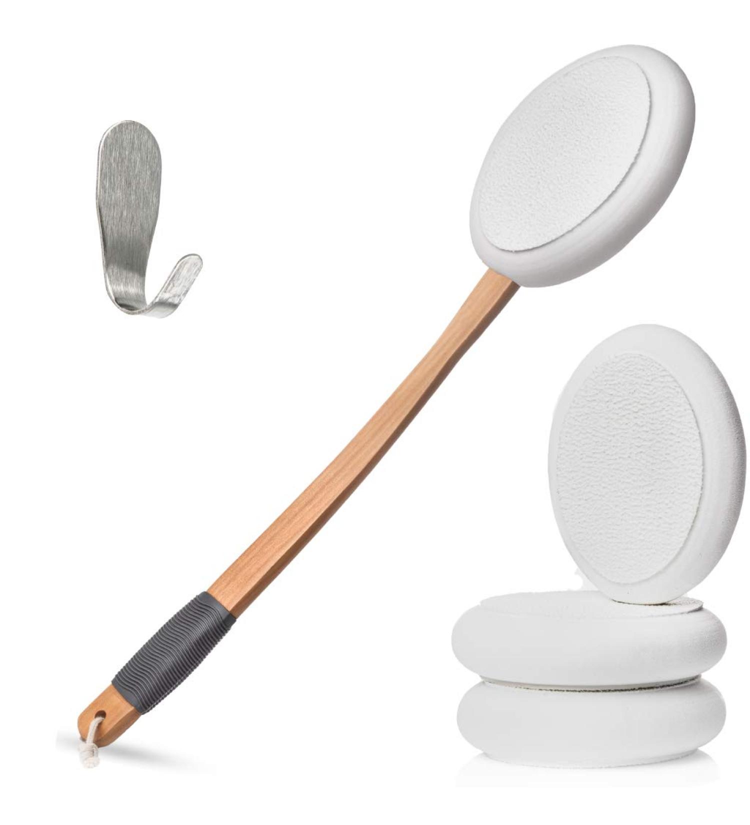 Back Lotion Applicator for Easy Reach Self-Application - Includes Handle, 4 Pads, Hook - Ideal for Cream, Sunscreen, Self Tanner - Buy Online on GoSupps.com