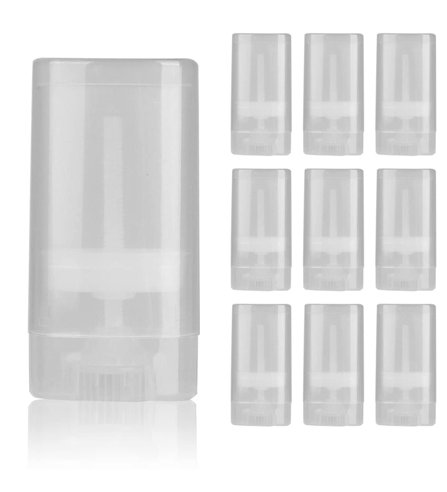 10 PCS 15g Clear Oval Lip Balm & Deodorant Containers - Travel Size Twist Up Hair Wax & Lipstick Tube Set - Buy Online on GoSupps.com