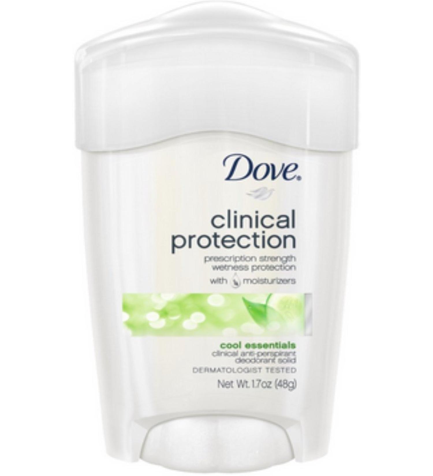 Dove Clinical Protection Anti-Perspirant Deodorant Solid Cool Essentials 1.70 oz (Pack of 4)