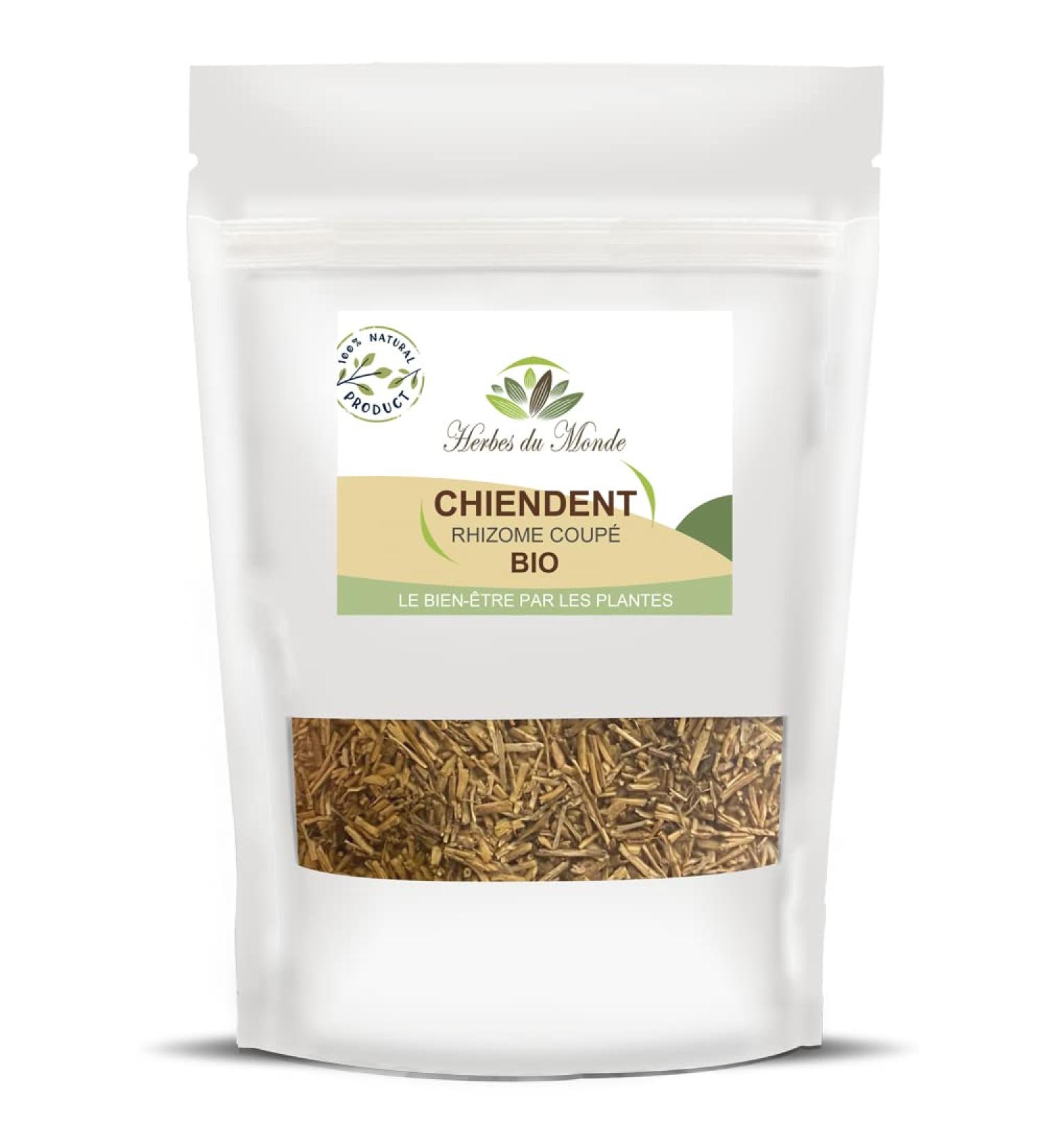 Herbes du Monde Organic Quackgrass Rhyzome Cut Organic Diuretic and Draining Infusion 1 Sachet of 100 g AB Certified