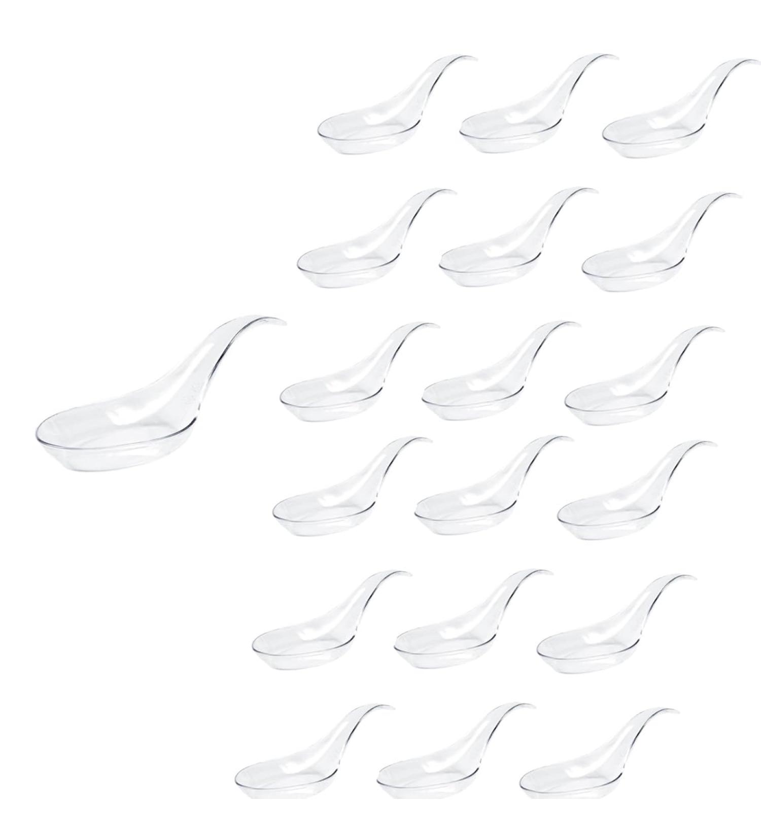 100PCS Plastic Spoons 4.7Inch Disposable Appetizer Spoons Heavy Duty Plastic Cutlery Transparent and Robust Tasting Spoons for Desserts Soups Sushi Dipping Sauces - Buy Online on GoSupps.com