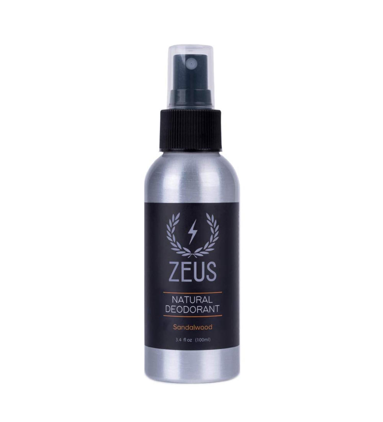 ZEUS Natural Deodorant Body Spray - Aluminum Free, Vegan Friendly (Sandalwood) | Made in USA - Buy Online on GoSupps.com