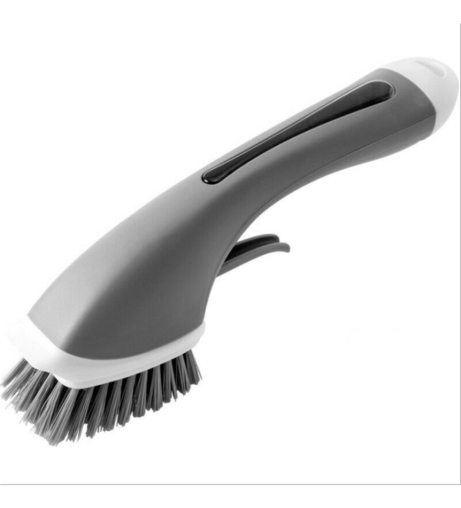 TRUSTTWO Solid Long Handle Automatic Home Kitchen Sink Add Detergent Water Spray Cleaning Brush The New Grey - Buy Online on GoSupps.com