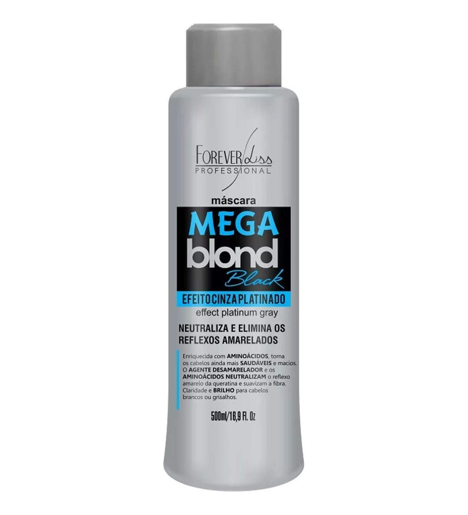 Forever Liss - Linha Mega Blond Black - Mascara Matizadora 500 Ml - (Mega Blond Black Collection - Brassiness Control Mask 16.90 Fl Oz)