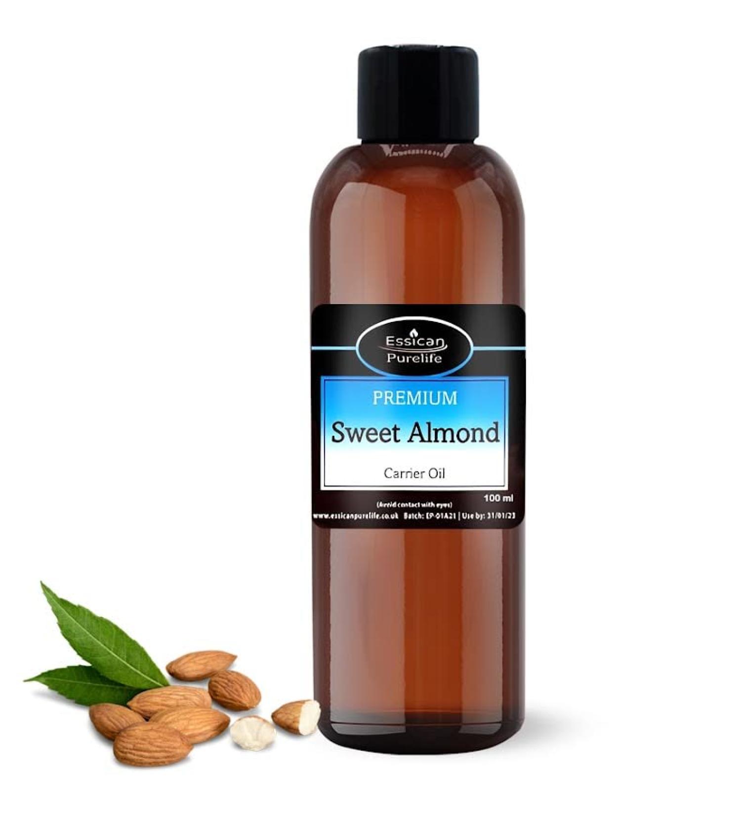 100ml Pure Sweet Almond Oil - Carrier Oil for Hair, Skin & Essential Oils - Buy Online on GoSupps.com