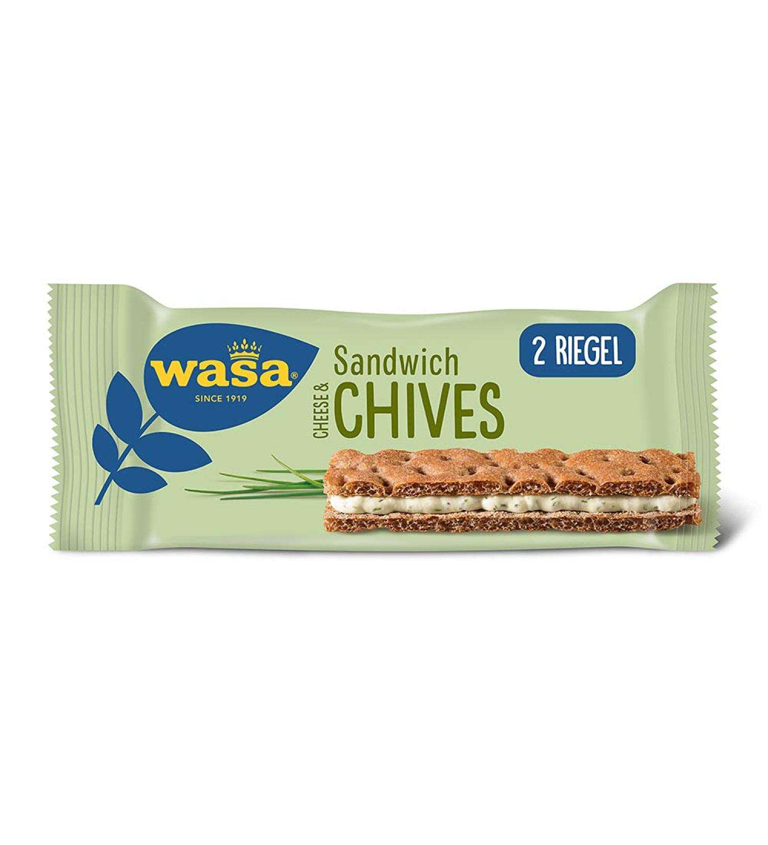 Wasa Crispbread Sandwich Cheese & Chives Multipack - 8 x 111g | Buy Now for International Shipping! - Buy Online on GoSupps.com