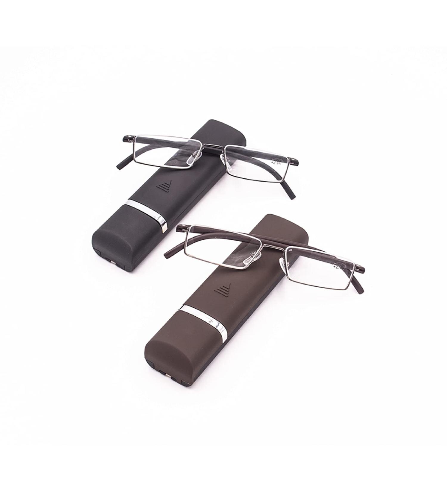 Cokobin Reading Glasses 2 St ck - Ultra-Light TR90 Frame Half-Glasses for Men & Women +2.25 Diopters - Stylish Black & Brown with Case - Buy Online on GoSupps.com