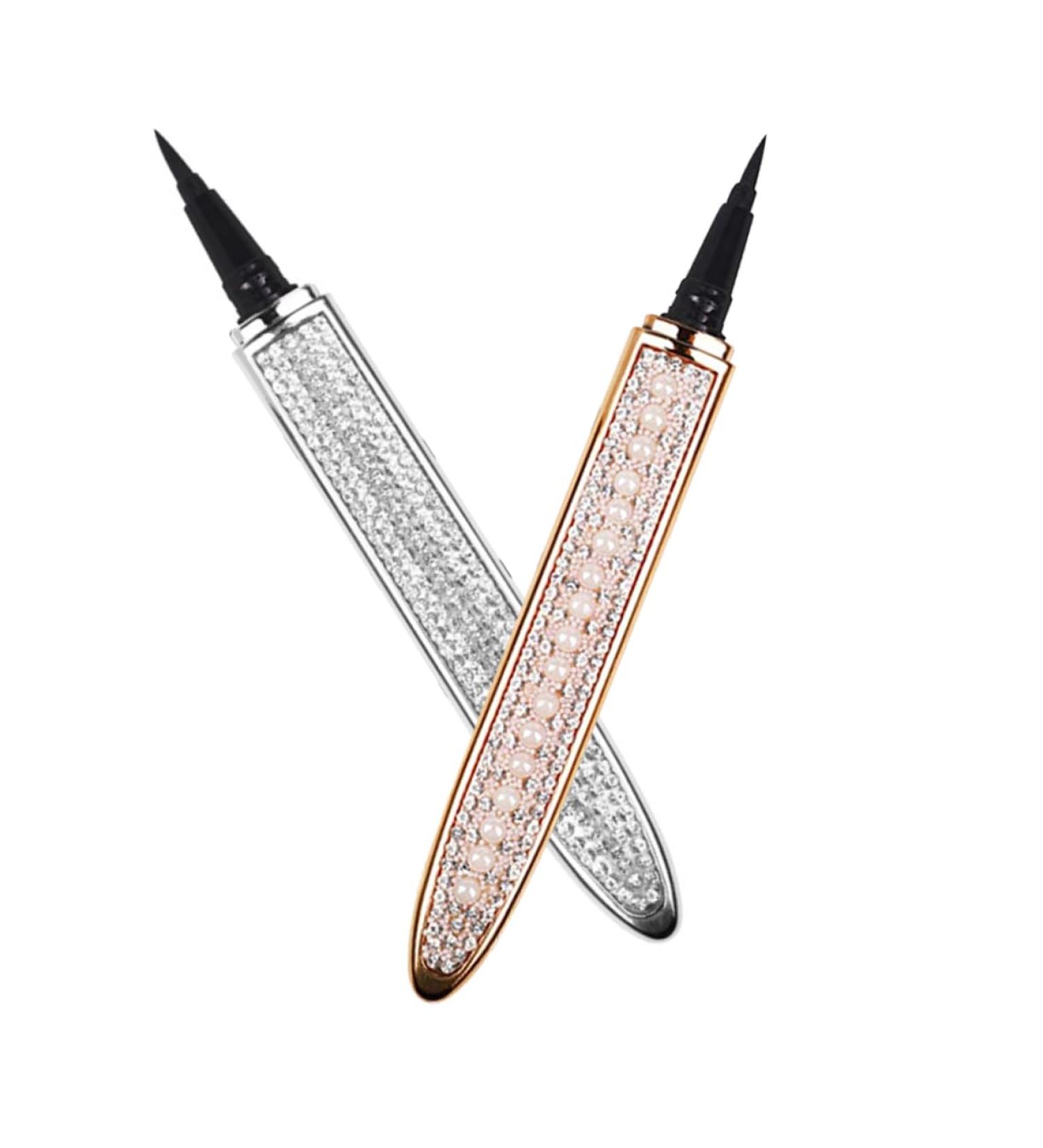 Healeved 2pcs Diamond Eyeliner Liquid Eye Liner Rhinestone Eyeliner Eye Beauty Pens Lash Accessories Silver Assorted Color - Buy Online on GoSupps.com