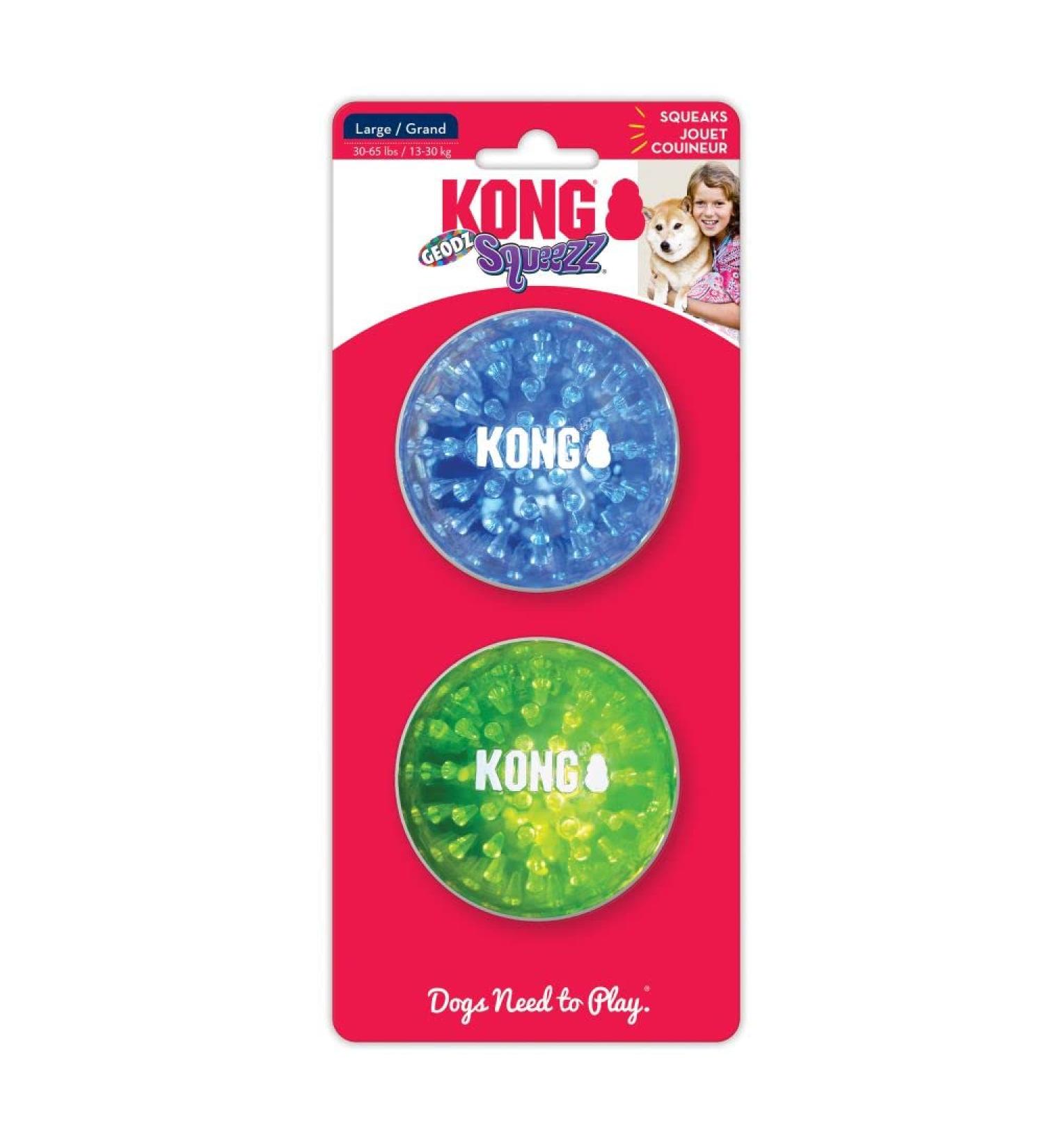 KONG Lionel Richie Squeezz Geodz Size L Pack of 2 Assorted Colours Multi - Buy Online on GoSupps.com