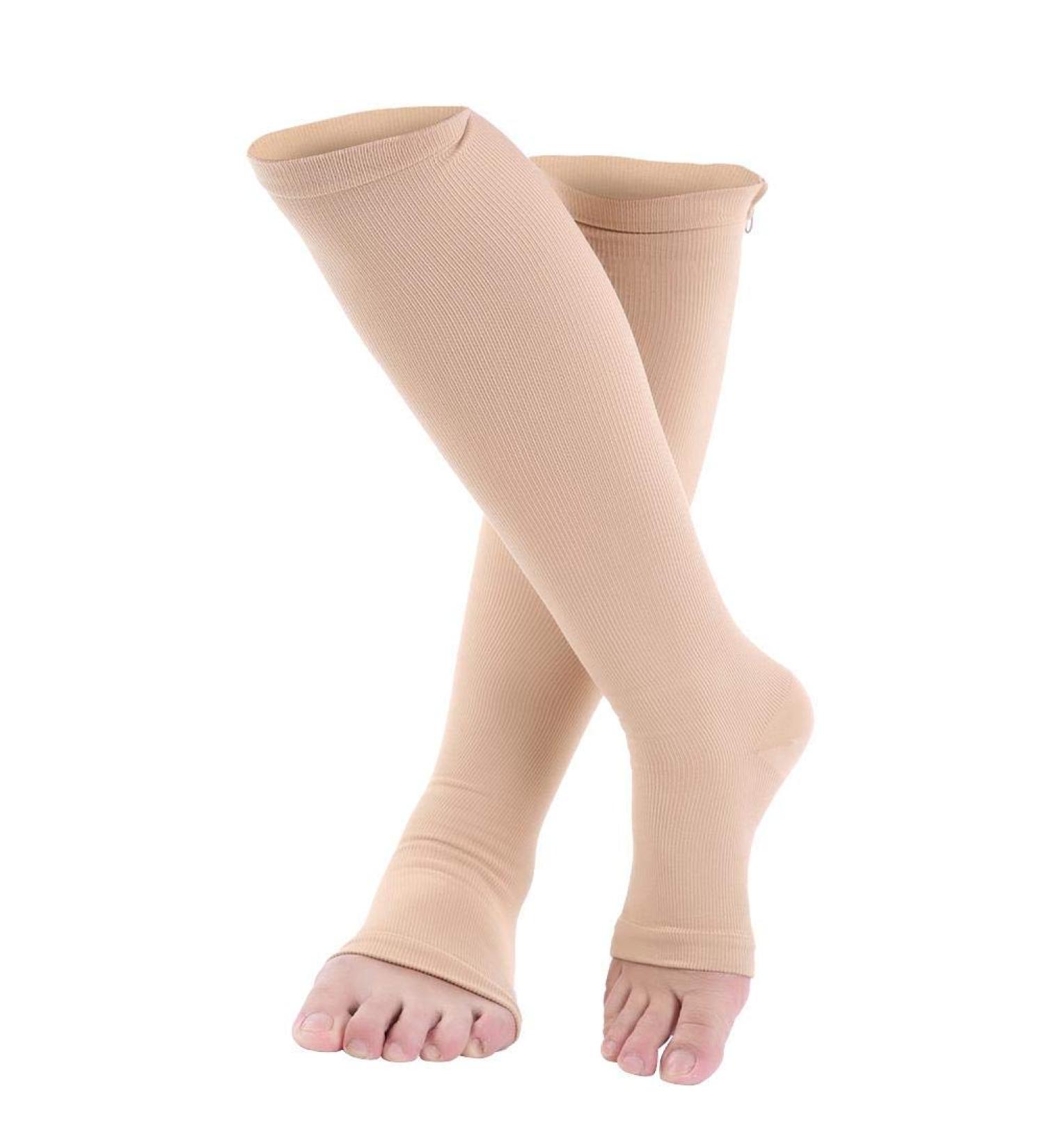 Compression Socks for Men & Women | Sport Calf Support for Varicose Veins Relief | Ideal for Running Travel Nurses & Edema (L/XL - Naked) - Buy Online on GoSupps.com