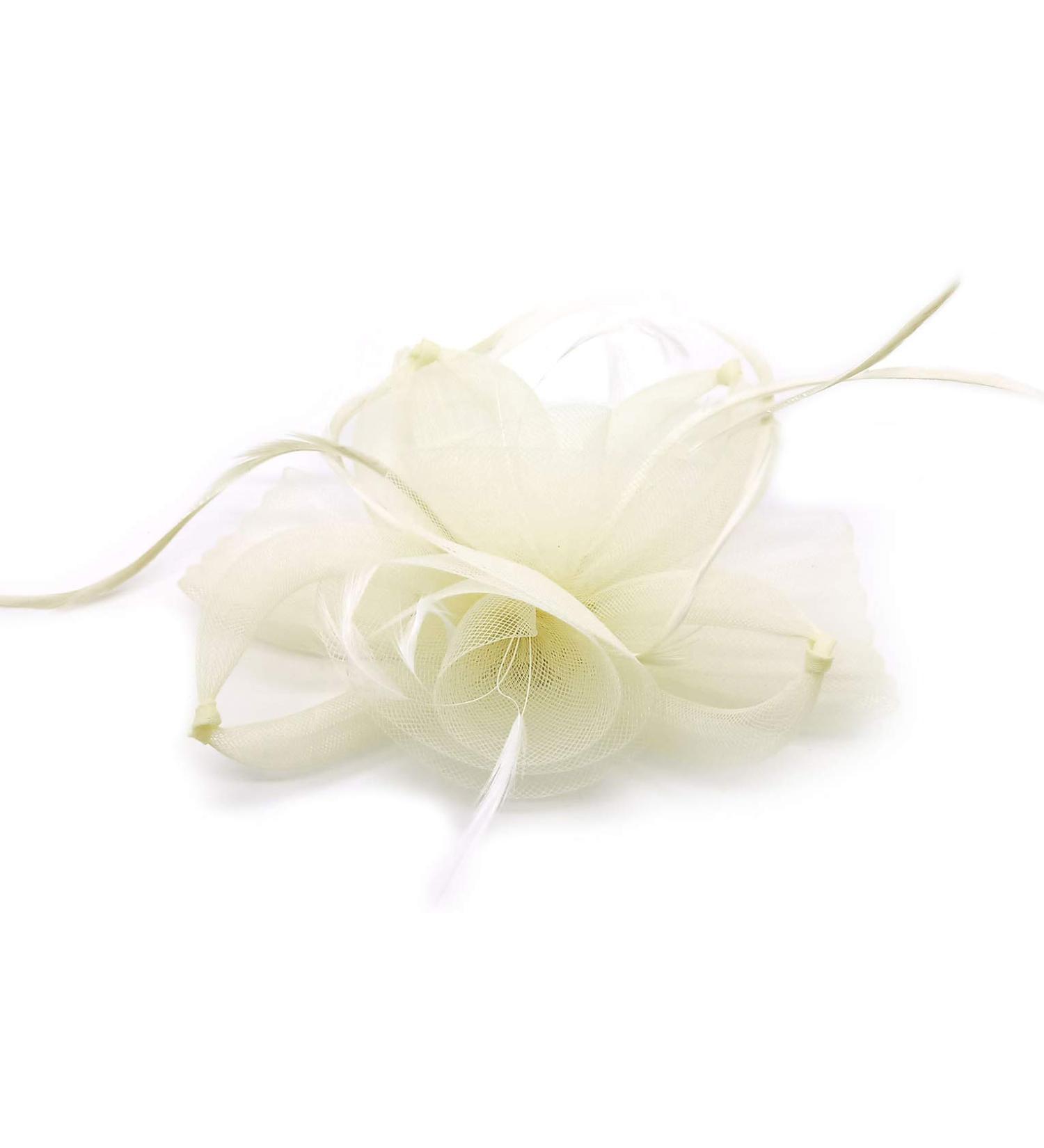 Finecy In New Women Feather Flower Headband Fascinator Clip Races Wedding Party Royal Ascot (Beige) M Beige - Buy Online on GoSupps.com