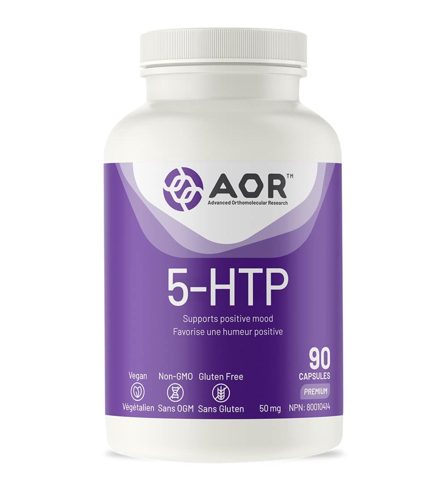 AOR - 5-HTP 50mg 90 Capsules - 5-Hydroxytryptophan - Mood Support Fibromyalgia Relief Migraine Headache Relief Depression Relief Insomnia Sleep Support and Serotonin Supplement - Buy Online on GoSupps.com