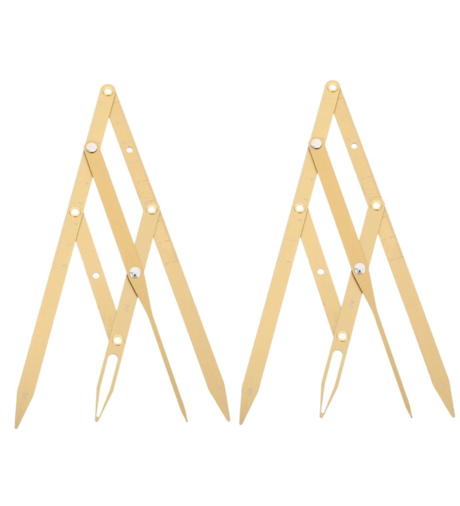 KALLORY 2 Pcs Second Generation Brow Shaping Kit Eyebrow Marker Ruler Eyebrow Drawing Tool Metal 25x5x0.6cmx2pcs Goldenx2pcs - Buy Online on GoSupps.com