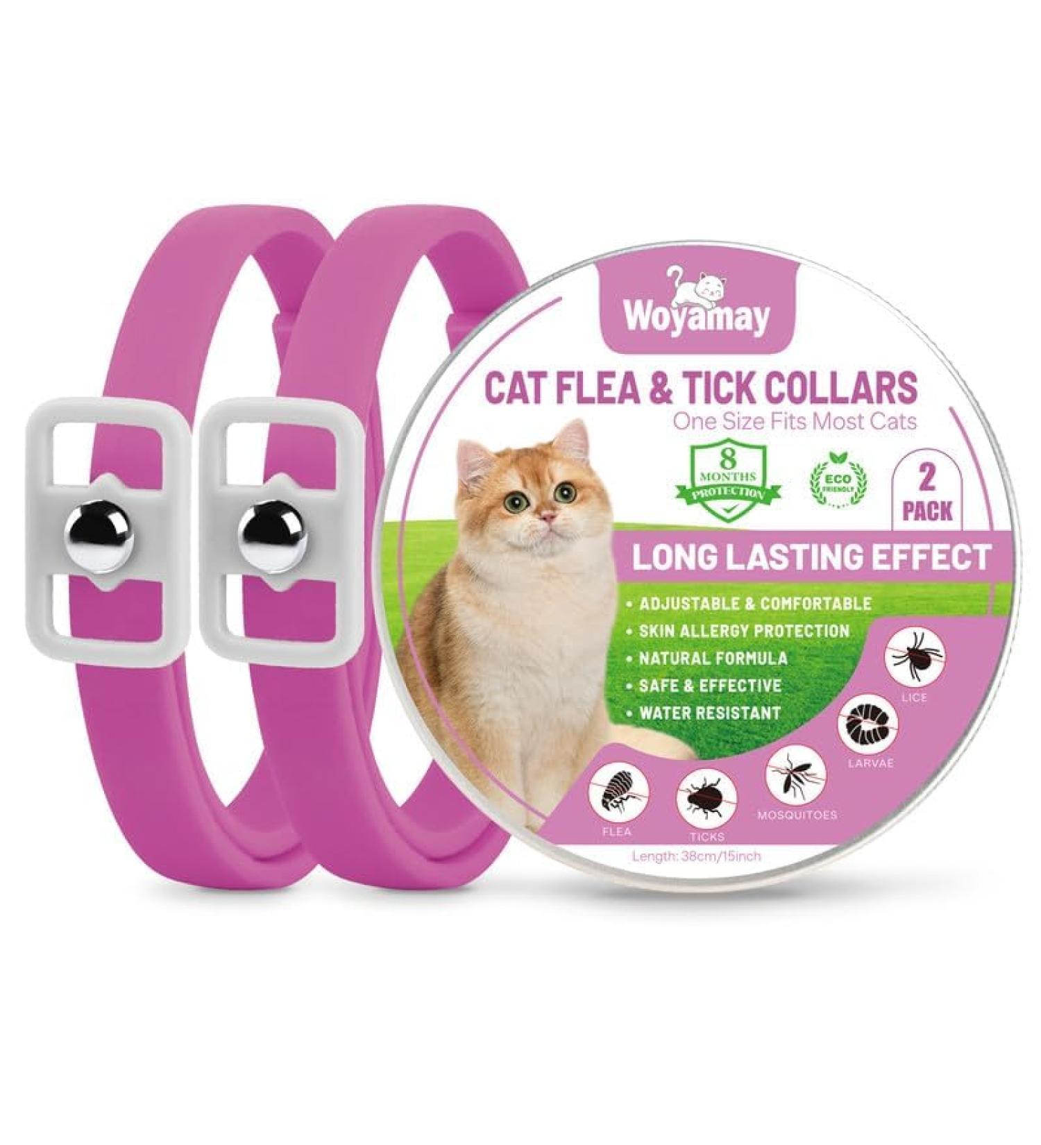 Cat Repellent Treatment Adjustable Cat Repellent Collars Natural Protection Repellent Collar for Cats Water Resistant Repellent Collar for Cats Small-Medium-Large Pink 2pack - Buy Online on GoSupps.com