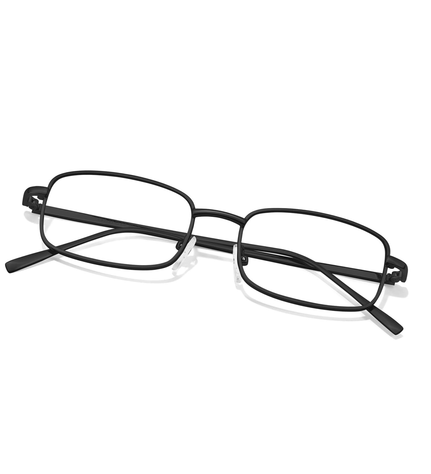 TJUTR Fashion Clear Glasses for Women | Non-Prescription Blue Light Blocking Rectangle Metal Frame - 733-V10 Black - Buy Online on GoSupps.com