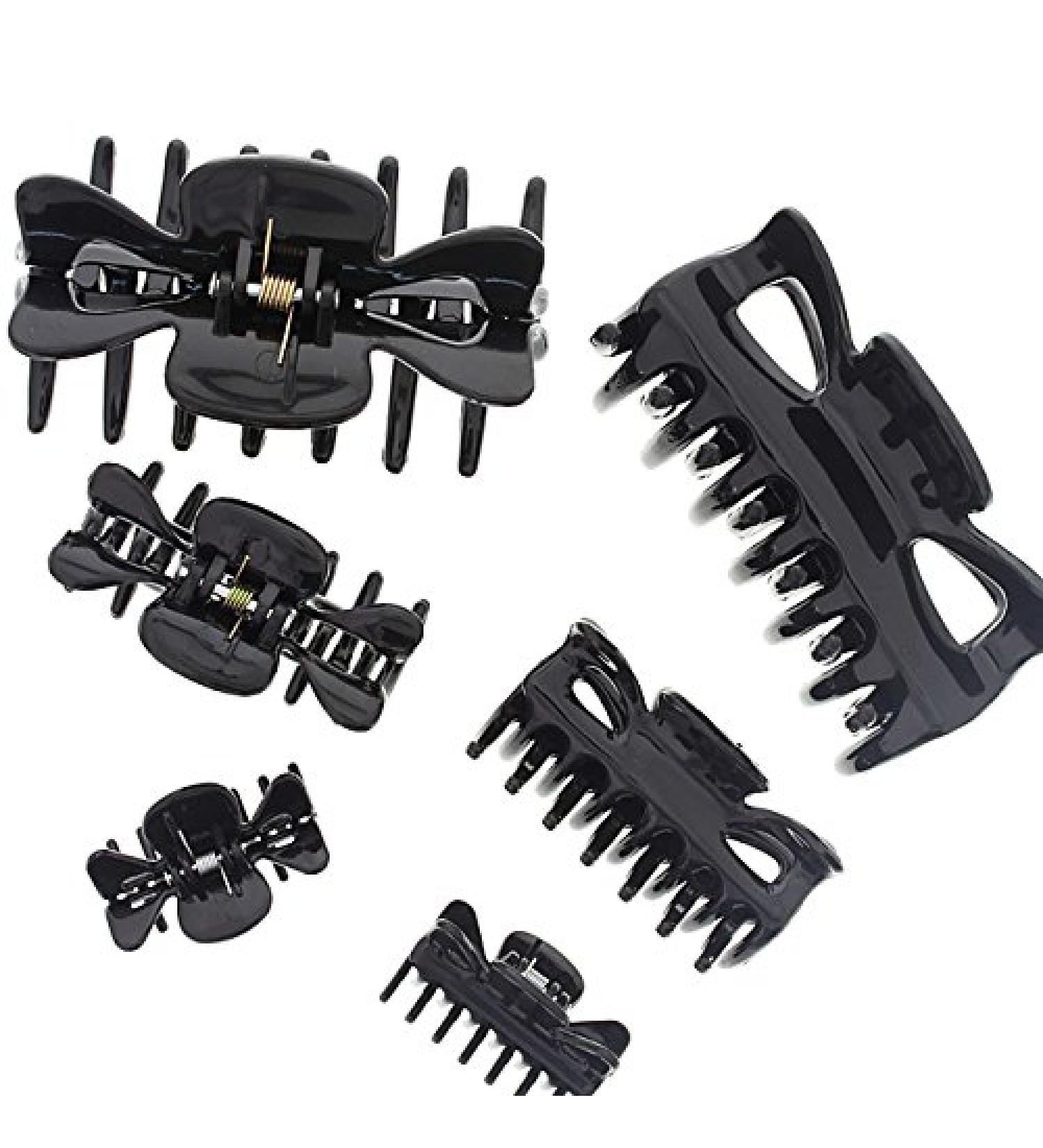 Hair clips section clips gripping clips wave riders for long hair black 3-pack