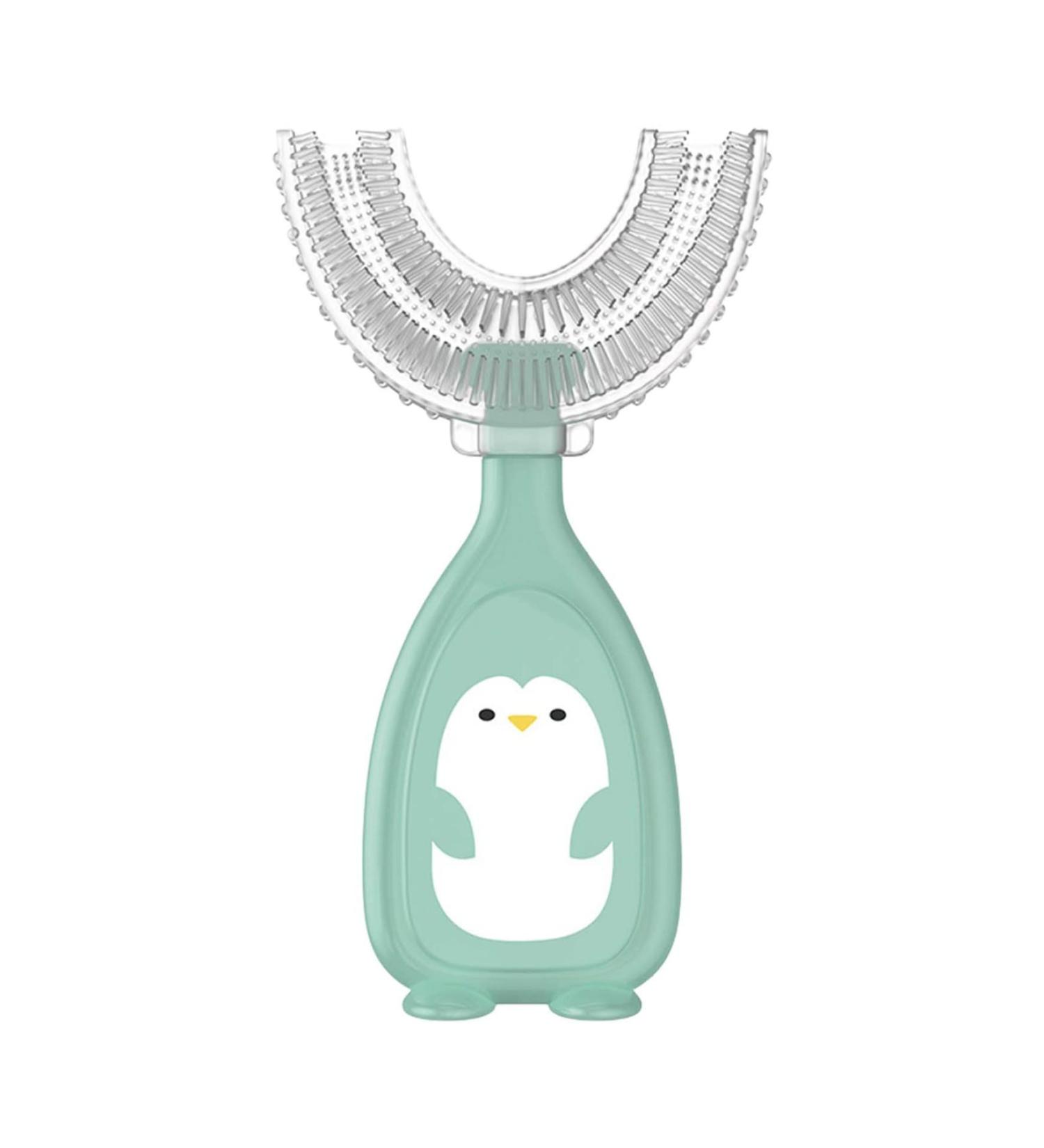 U-shaped Silicone Toothbrush for Babies | Eco-Friendly Green Manual Baby Toothbrush for Mouth Cleaning - Buy Online on GoSupps.com
