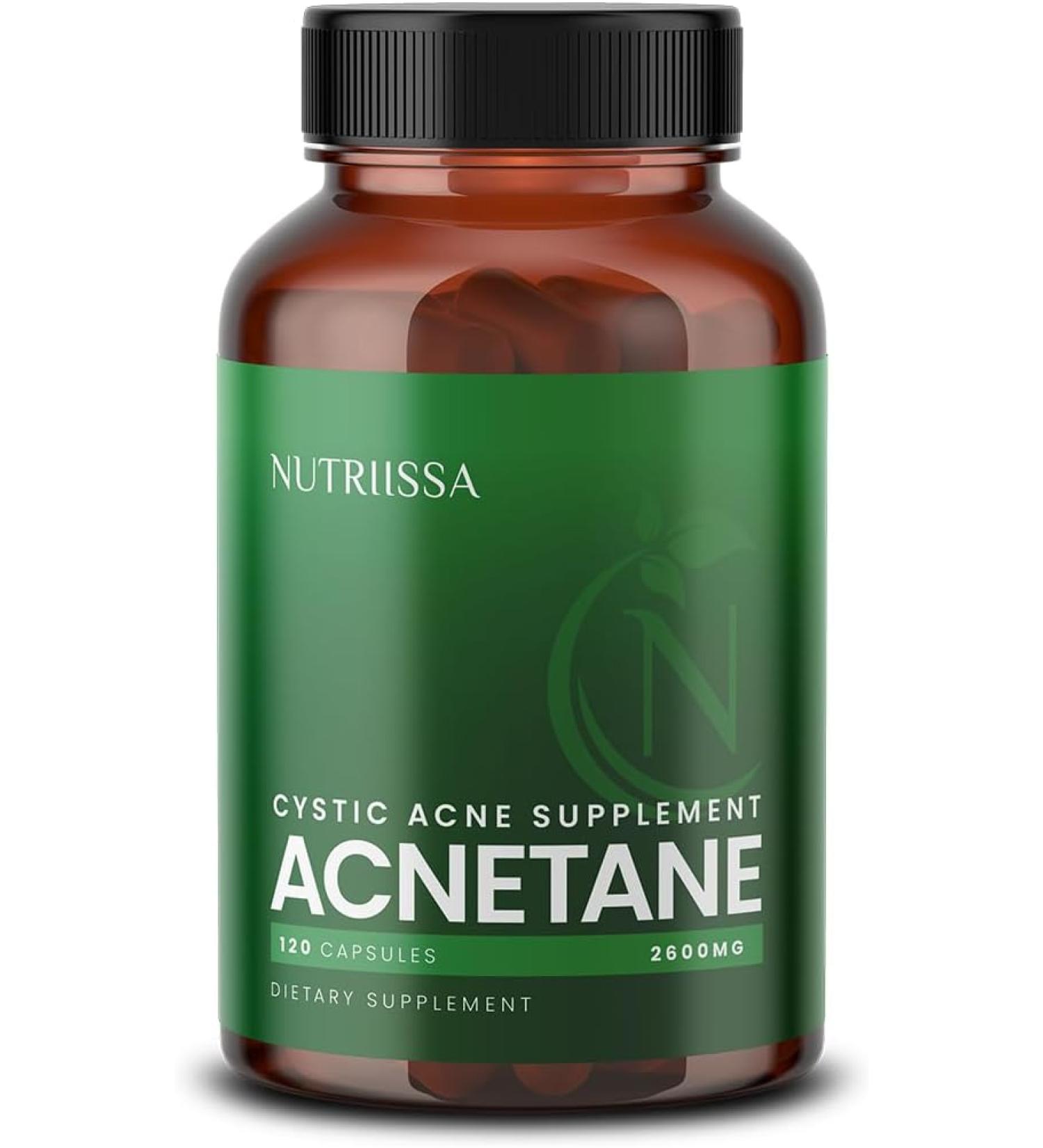 Nutriissa ACNEtane Cystic Acne Supplement 2600mg - 120 Capsules - Buy Online on GoSupps.com