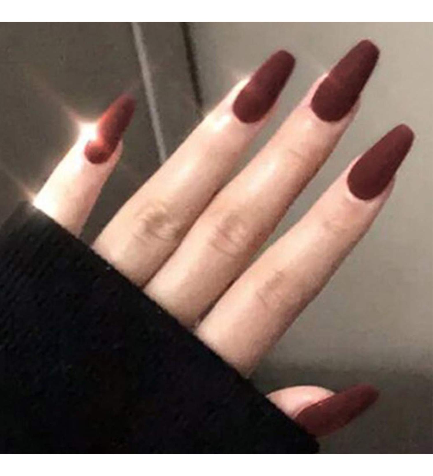 Brishow Ballerina Matte Artificial Nails - Brown Acrylic Press-On Full Cover - 24 pcs for Women & Girls - International Shipping - Buy Online on GoSupps.com