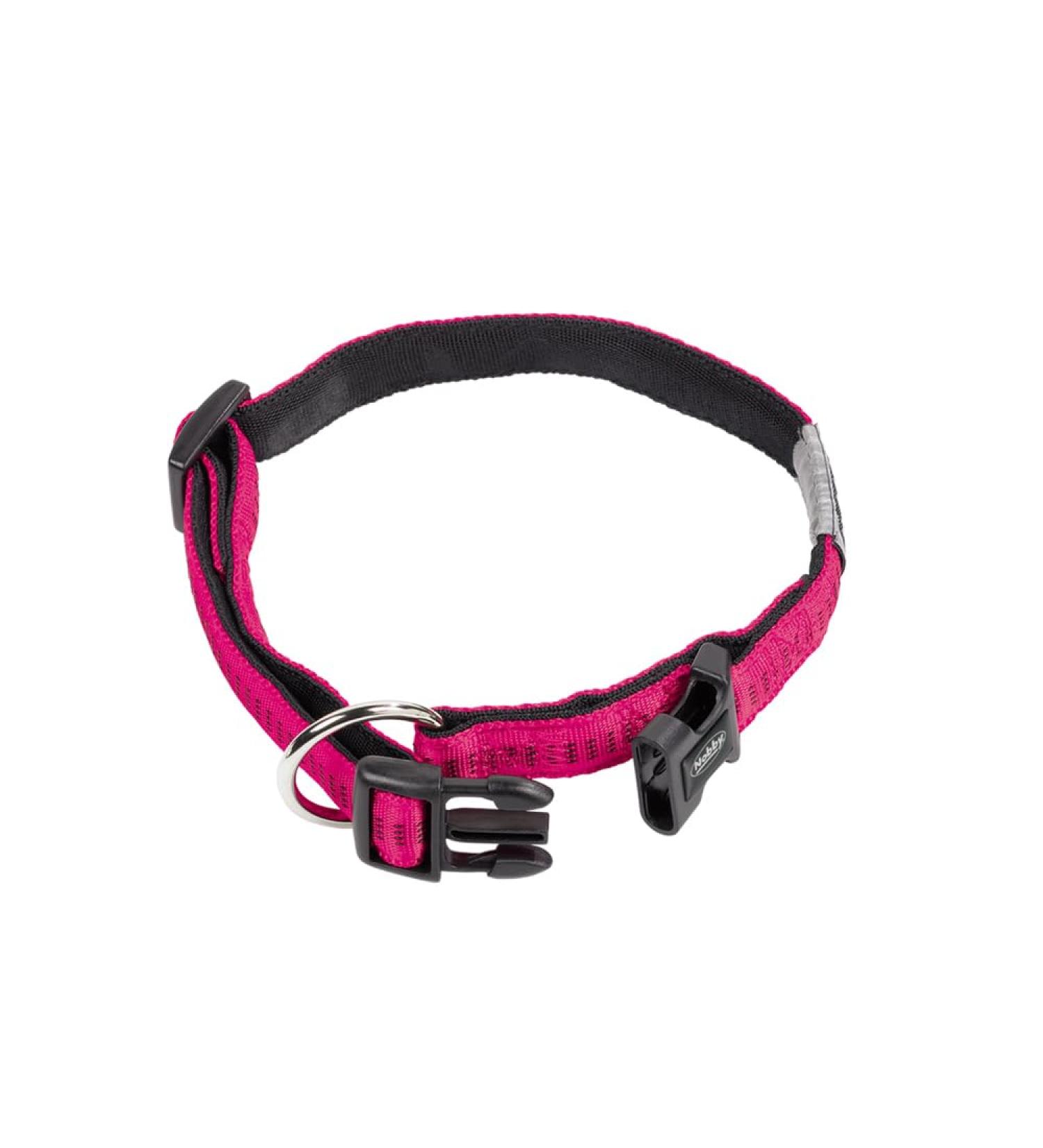 Nobby Soft Grip Collar - Fuchsia/Black 25-35 cm | Durable & Comfortable Dog Collar for All Breeds - Buy Online on GoSupps.com