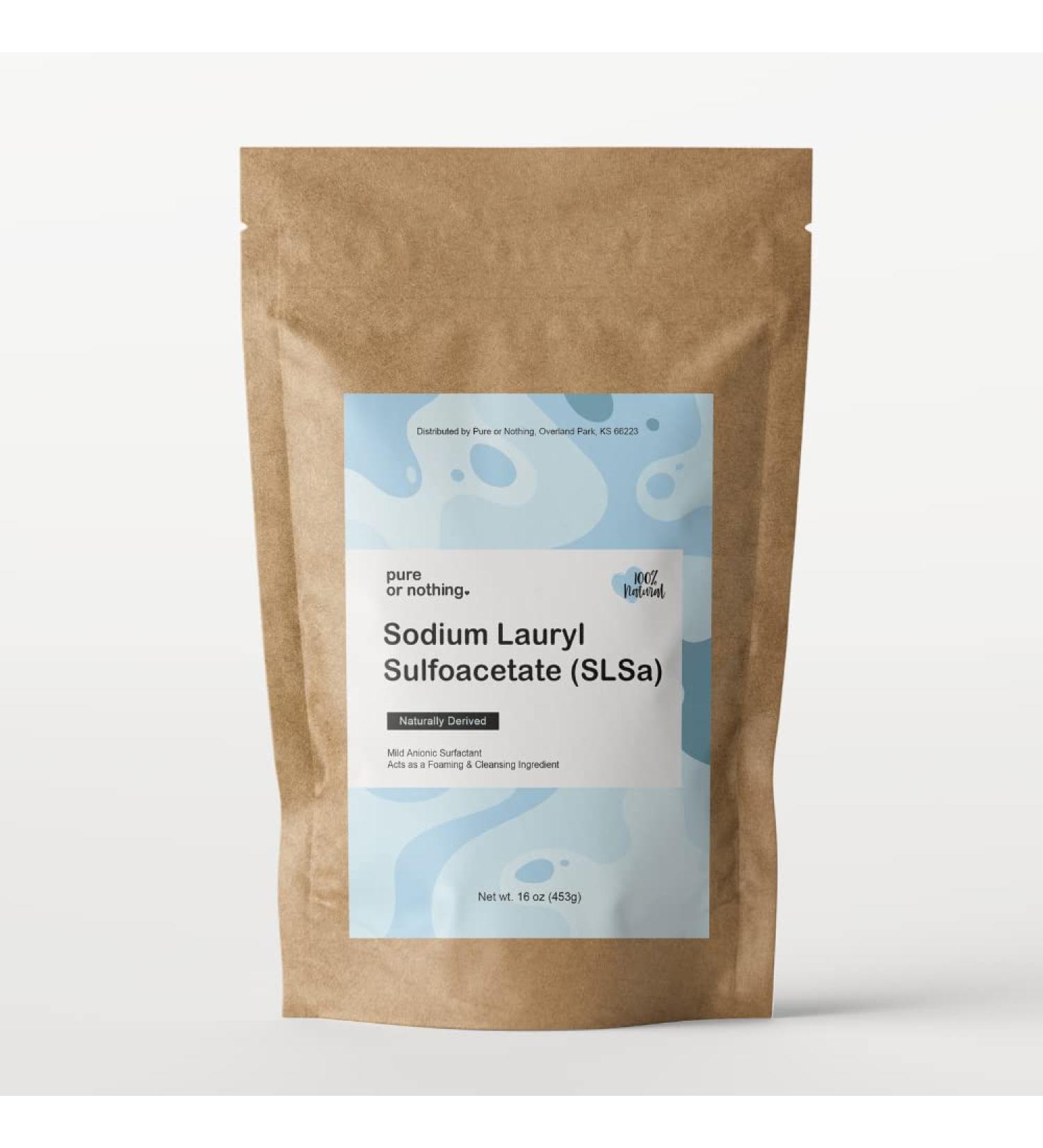 SLSa Powder 100% Pure Sodium Lauryl Sulfoacetate | Made in USA | Ideal for Bath Bombs & Bubble Bath | 16 oz by Pure or Nothing - Buy Online on GoSupps.com