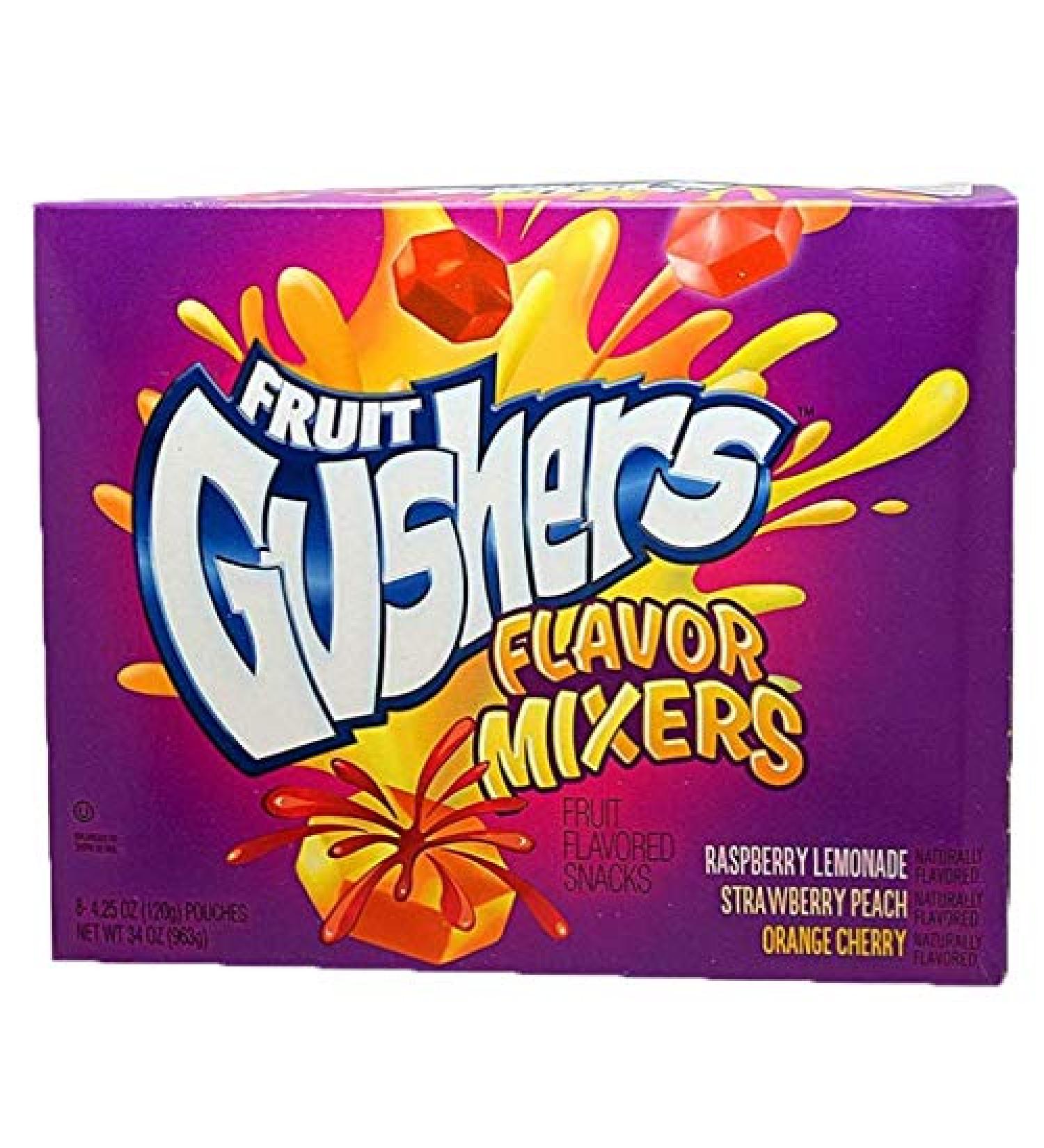 Fruit Gushers Flavor Mixers Fruit Flavored Snacks- Naturally Flavored Raspberry Lemonade Strawberry Peach Orange Cher - Buy Online on GoSupps.com