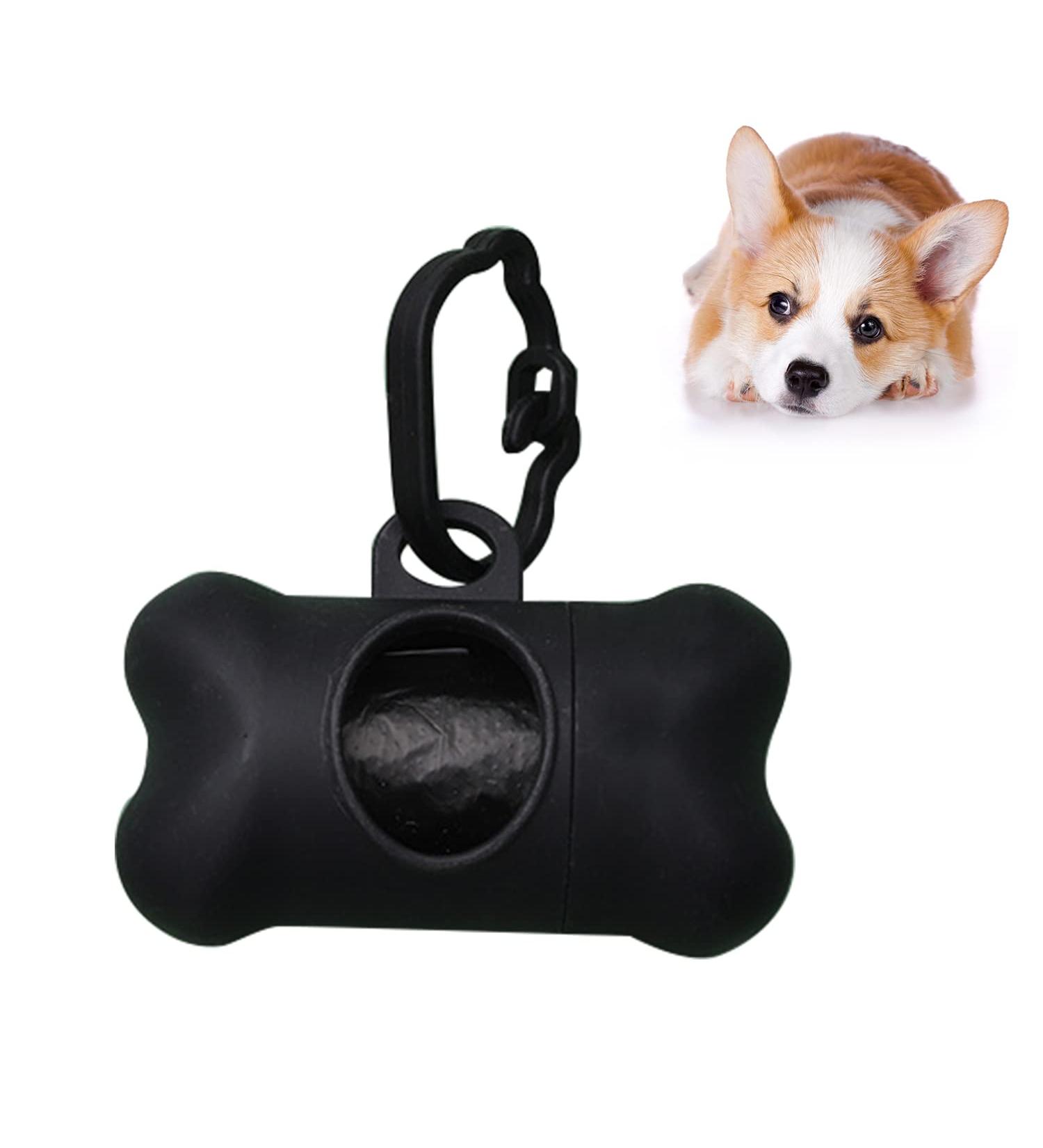 ZENVALY Dog Poop Bag Dispenser Dog Waste Bag Dispenser with Clip Lead 1 Roll of Poop Bags Black - Buy Online on GoSupps.com