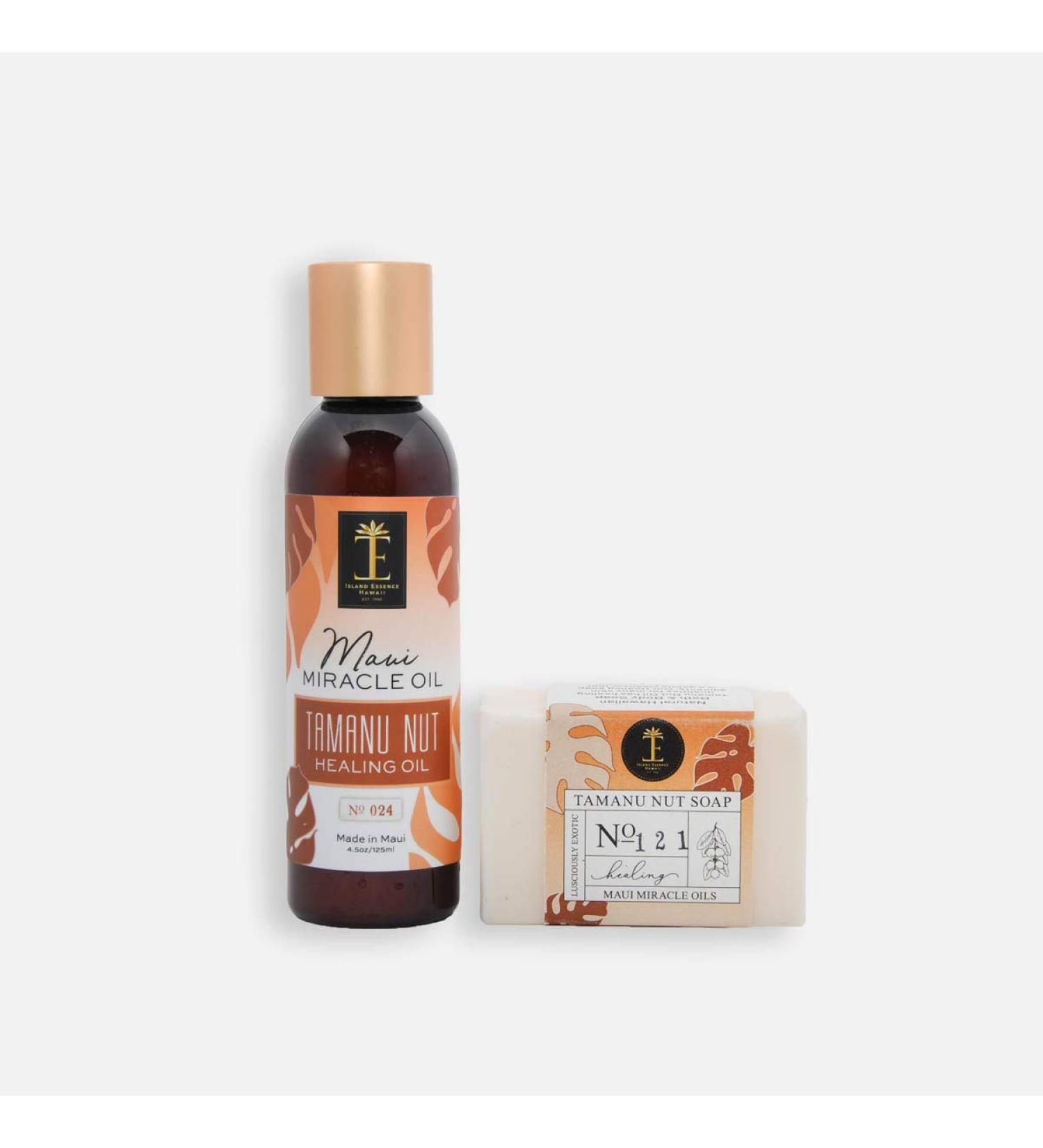 Tamanu Nut Duo - Natural Vegan Body Care Oil & Soap from Hawaii | 9.5oz - Shop Now for International Shipping - Buy Online on GoSupps.com