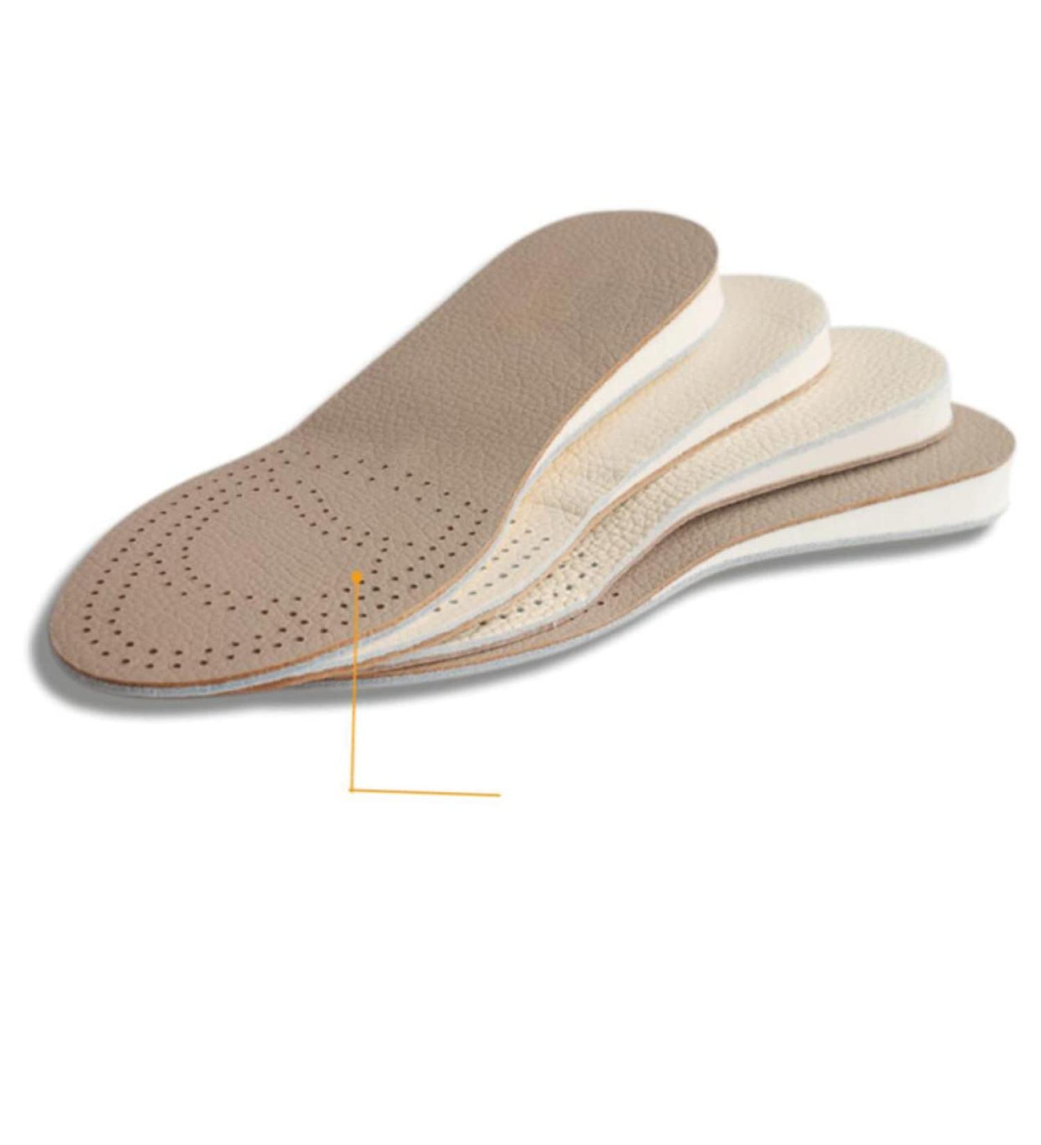 FOMIYES Invisible Heel Lift Inserts - Height Increasing Shoe Pads | Breathable Leather Insole | Size 4 Beige - Buy Online on GoSupps.com
