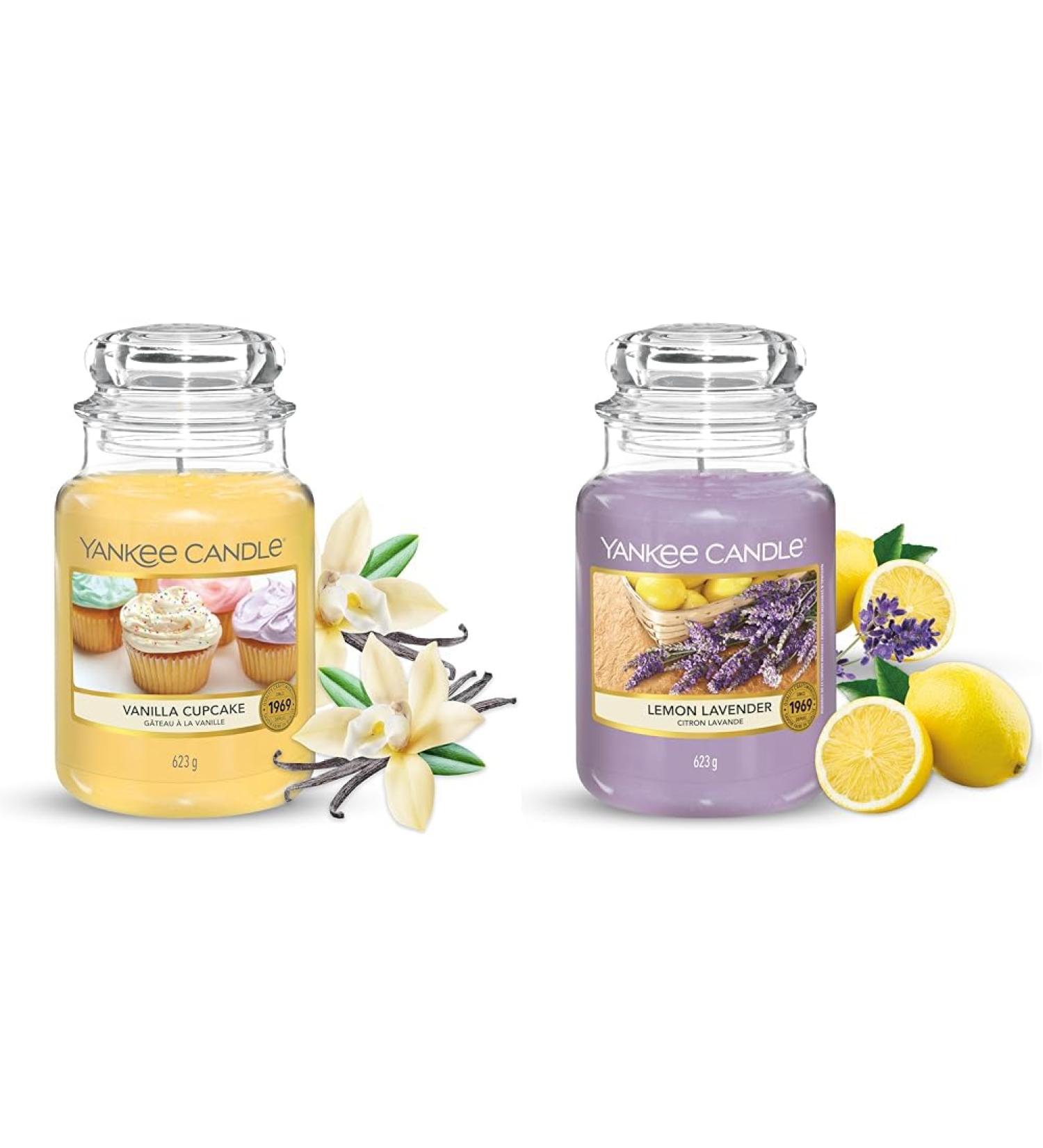Yankee Candle Vanilla Cupcake & Lemon Lavender Bundle | 150-Hour Great Jar Fragrance Candles | International Shipping - Buy Online on GoSupps.com