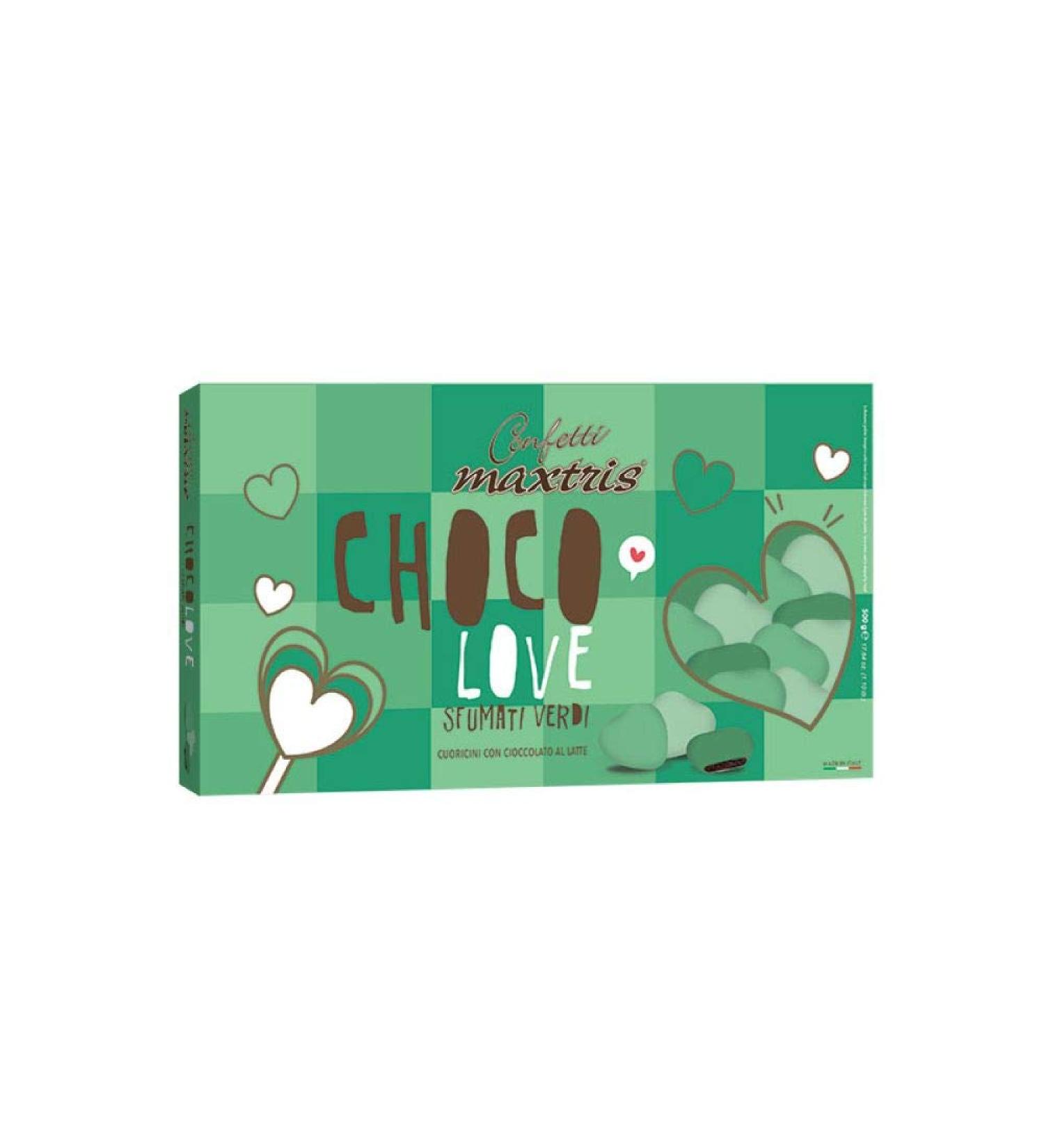 maestri confettieri Maxtris Choco Love Smoked Hearts with Chocolate Green