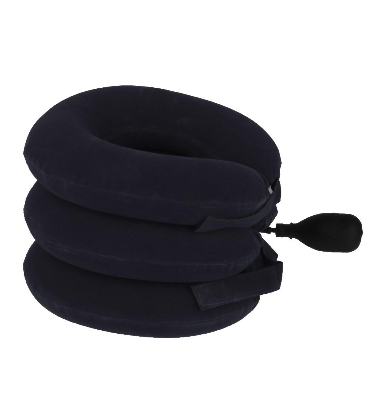 Flocked 3-Layer Cervical Spine Traction Device - Universal Size Dark Blue | International Shipping Available - Buy Online on GoSupps.com