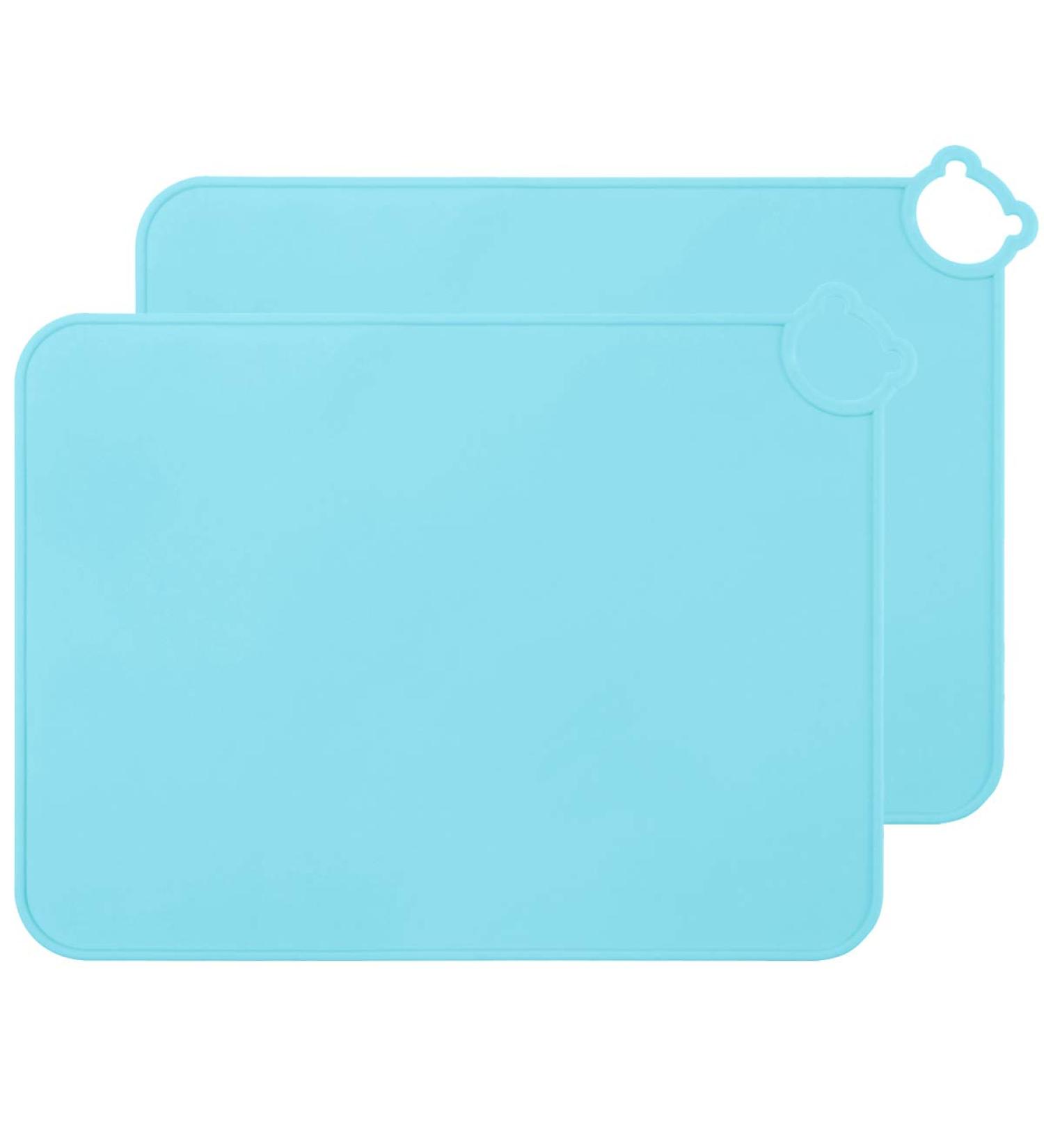 JYKJ Silicone Baby Placemat with Raised Edge, Non Slip Surface, Cute Cartoon Design - BPA Free, Easy to Clean, Dishwasher Safe - Blue - Buy Online on GoSupps.com