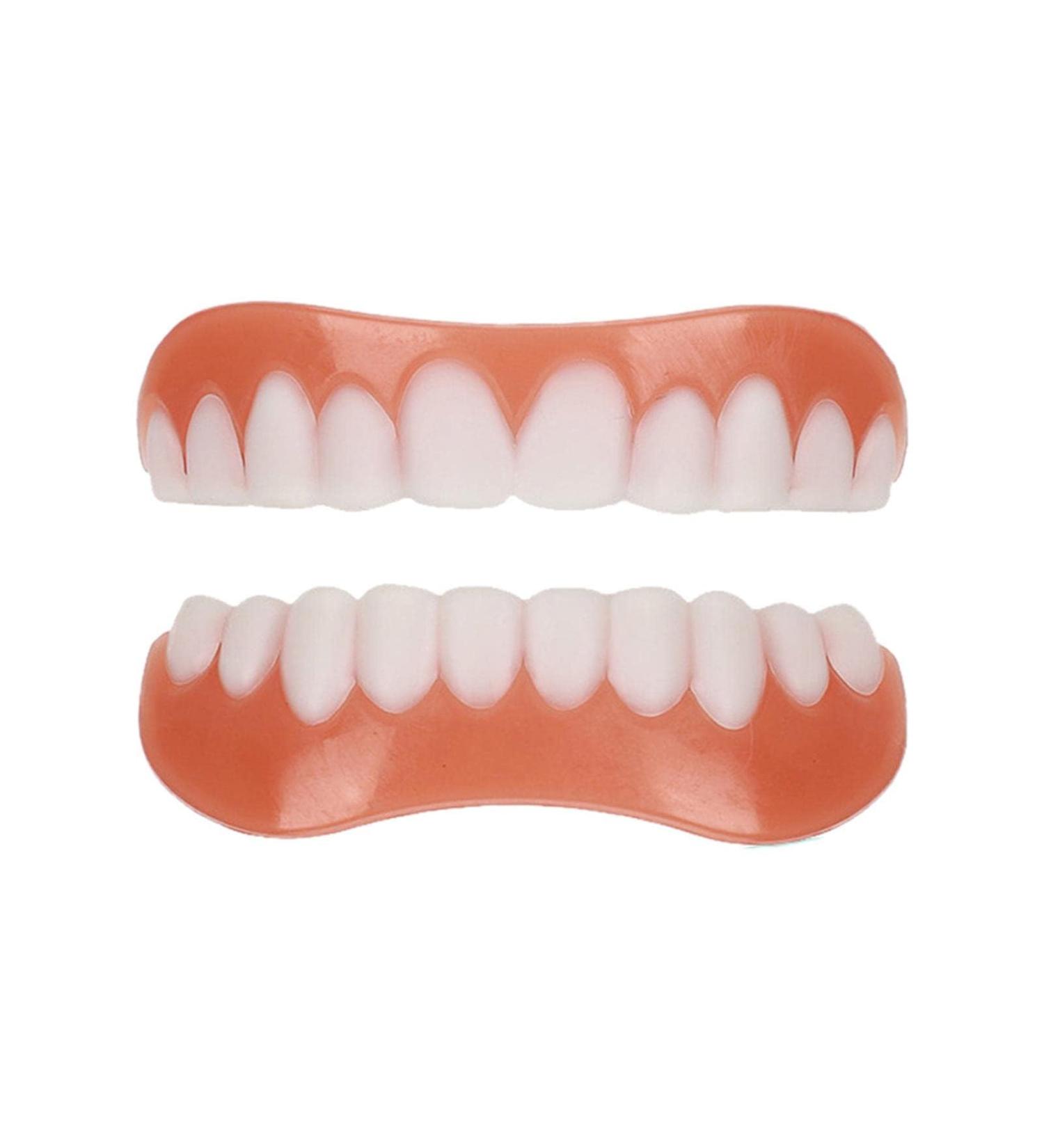 Flipped Warm Cosmetic Veneers - 2 Pairs of Temporary Dentures for False Teeth - Buy Online on GoSupps.com