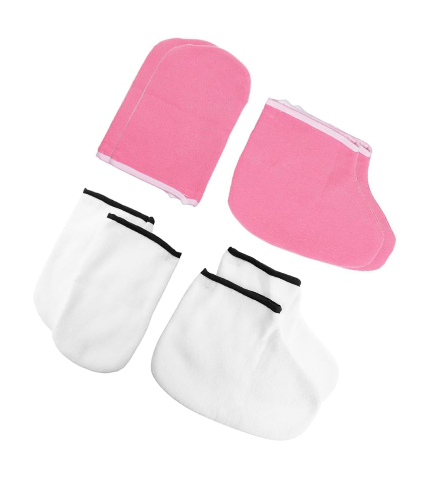 Housoutil 4 Pairs Hand and Foot Mask Moisturizing Socks Paraffin Wax Mittens Paraffin Wax Bath Liners Heel Paraffin Socks Healing Feet Moisturizer Socks Heat Preservation Gloves Boots Body - Buy Online on GoSupps.com