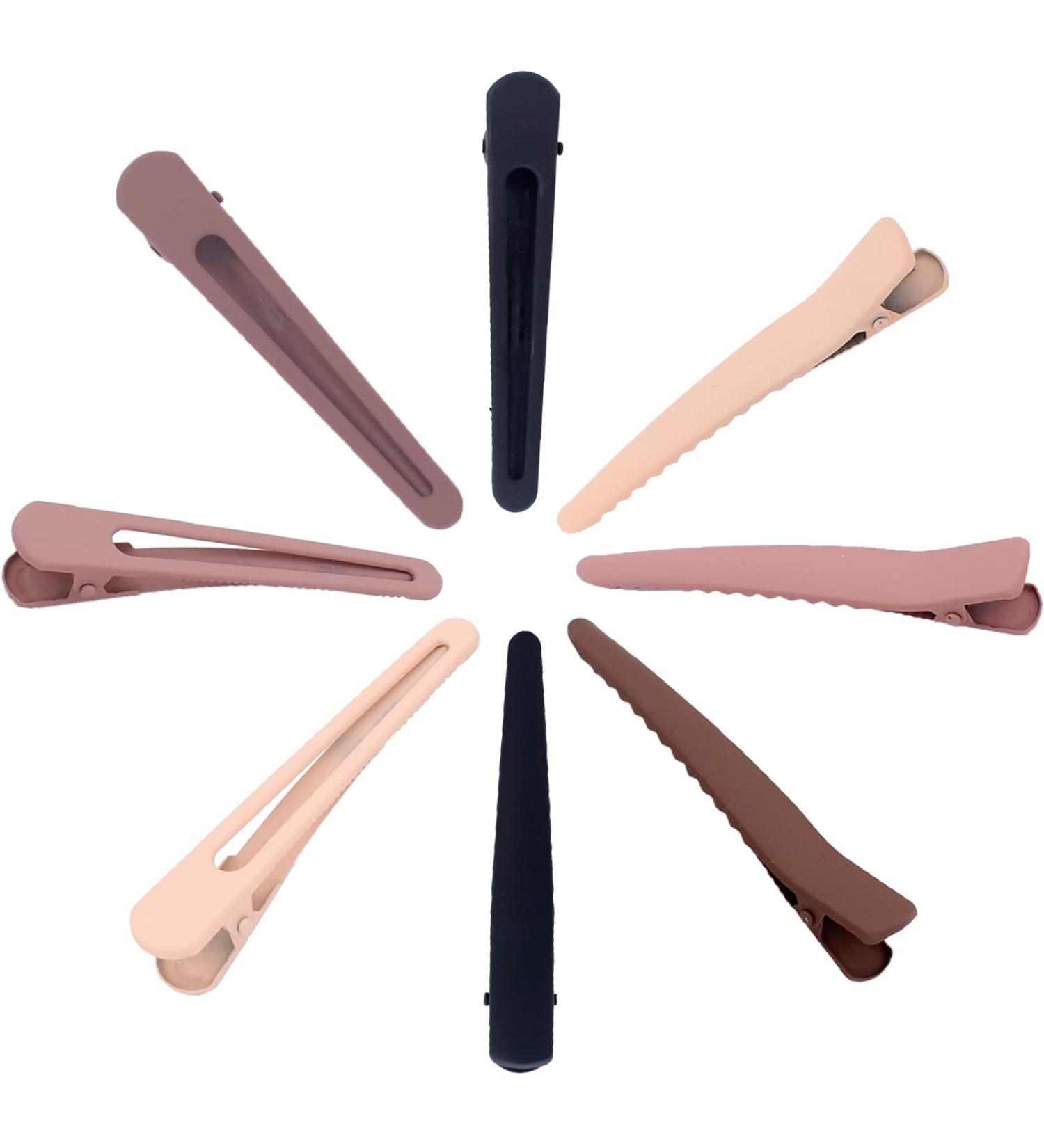 Bellisia 8-Piece Matte Hair Clips Set - Non-Slip Hollow Metal Duck Beak Styling Clips for Women & Girls - Perfect Hair Accessories - Buy Online on GoSupps.com
