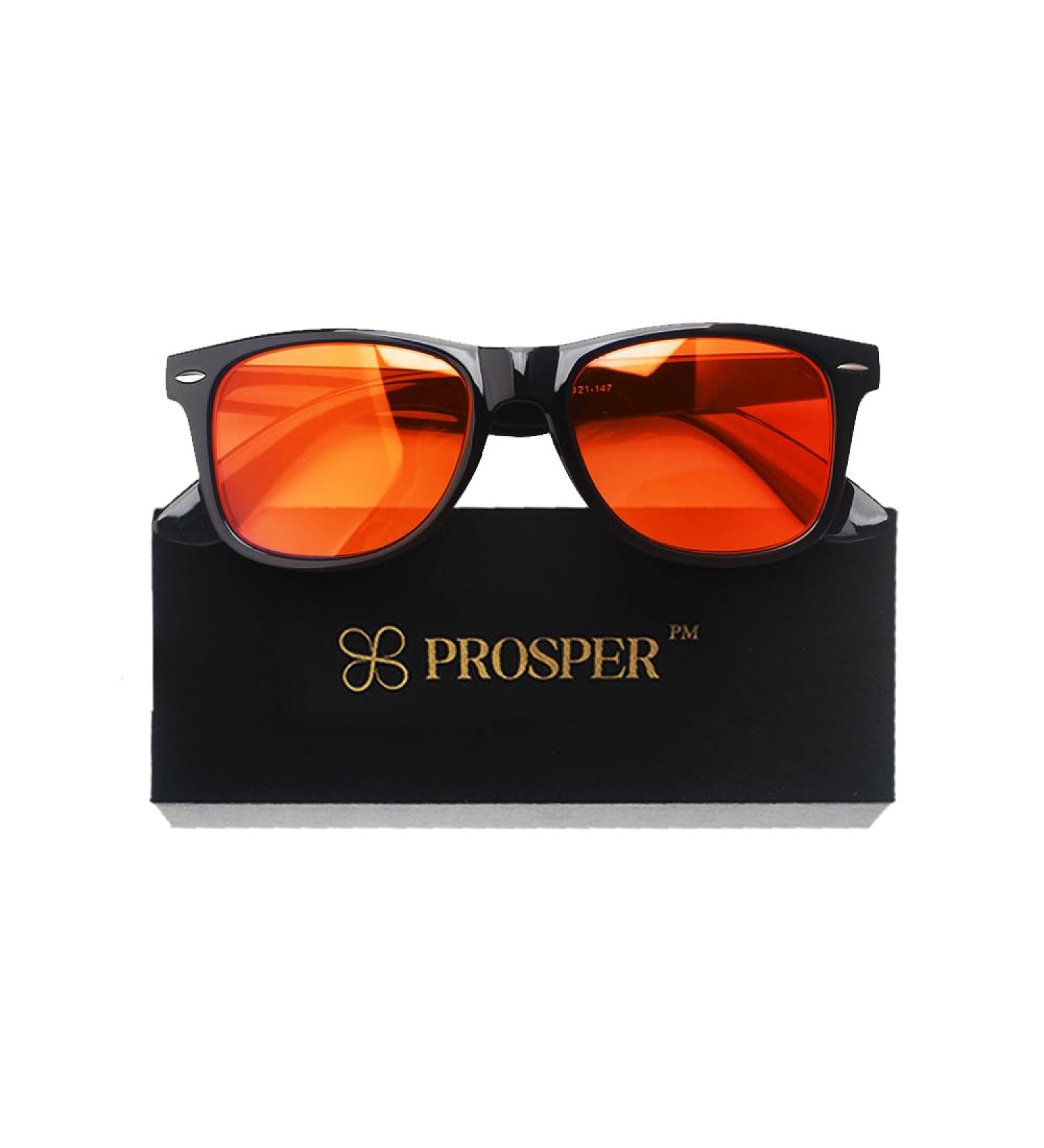 Prosper Amber Blue Light Blocking Glasses | Reduce Eyestrain & Improve Sleep | Men & Women | Ideal for Computer Gaming & TV Usage - Buy Online on GoSupps.com