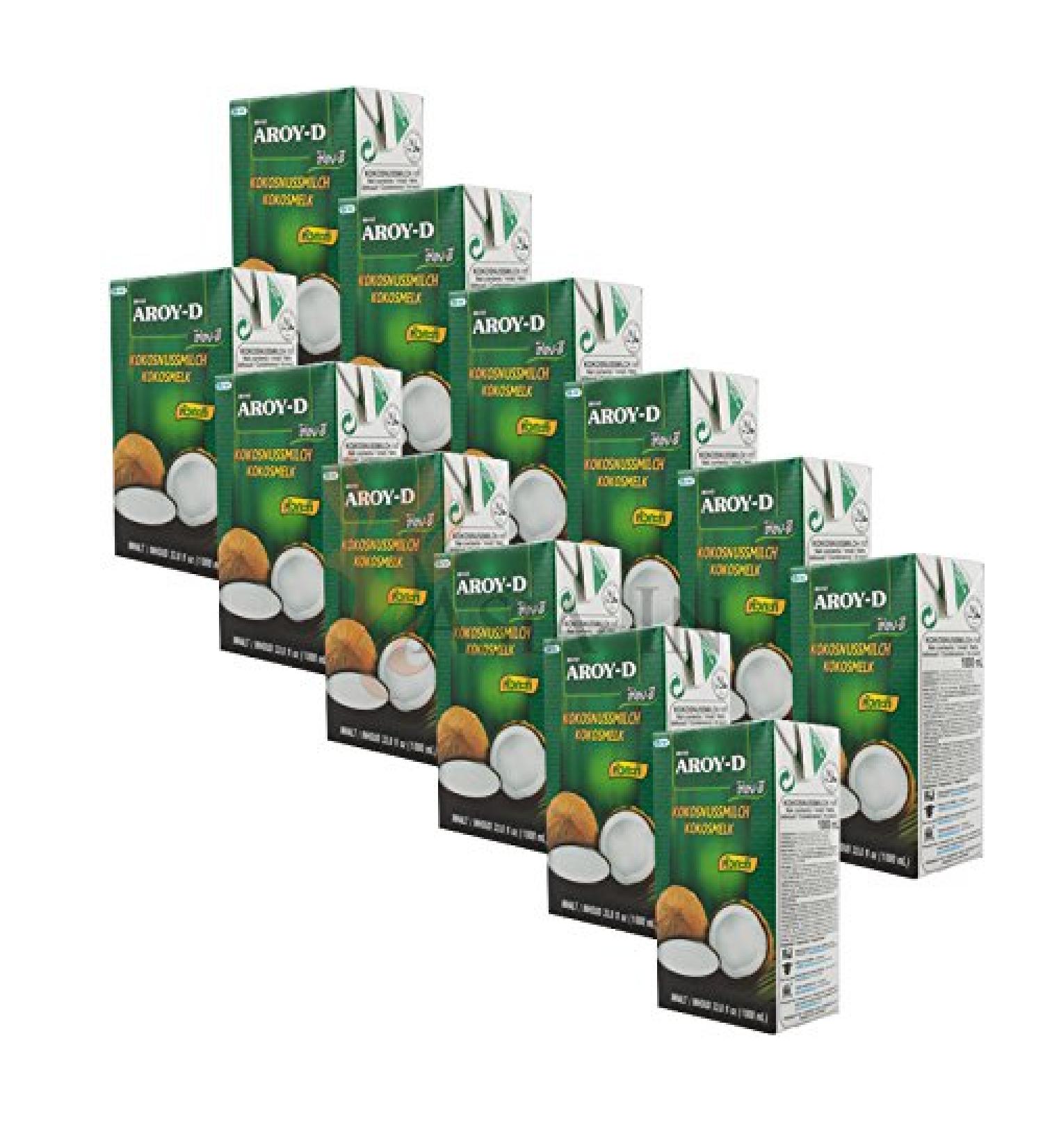 12x1 liter aroy d coconut milk with E435