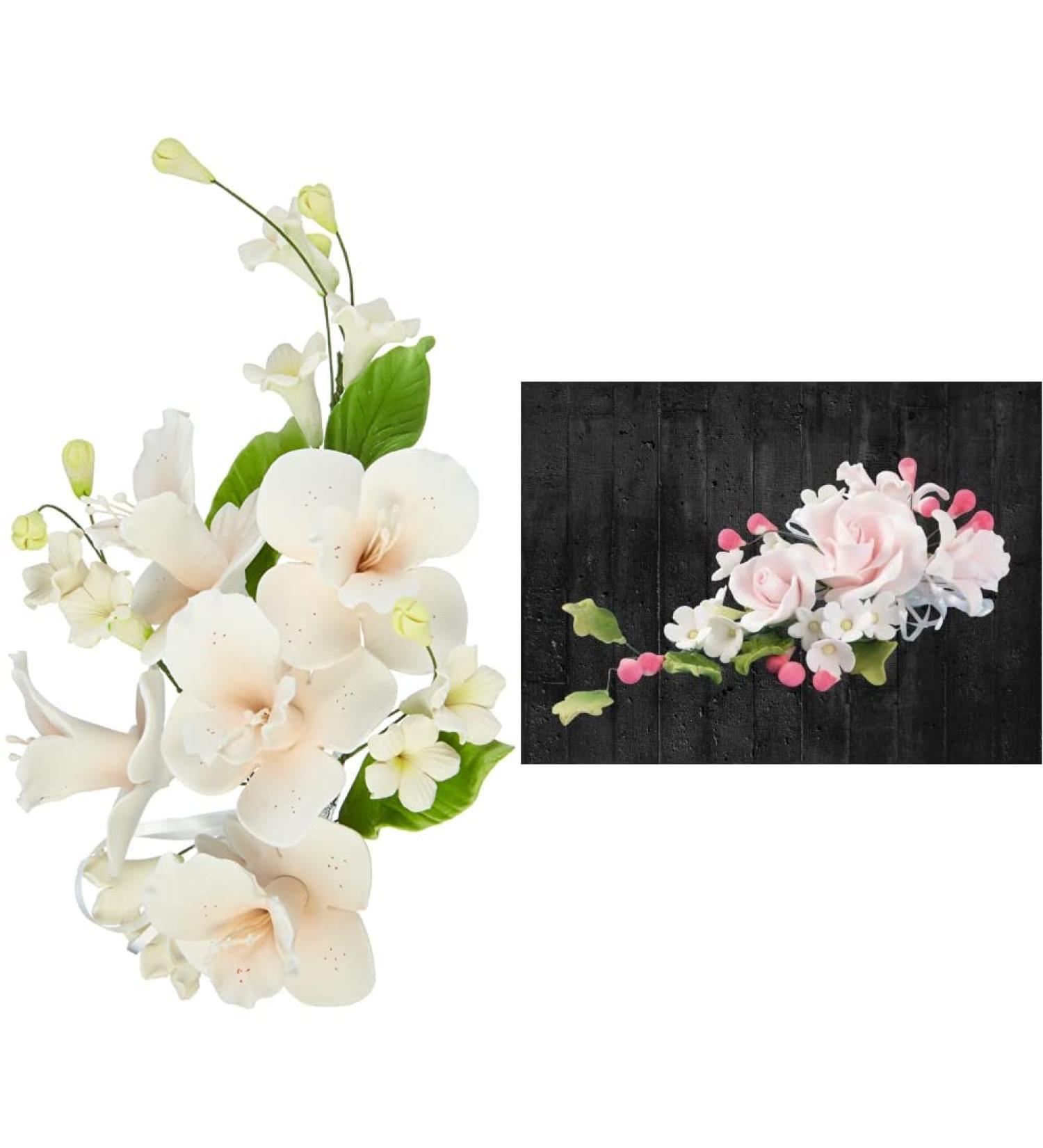 Shop Cake Company Orchid Peach & Pink Rose Sugar Flower Bouquet Bundle - International Shipping Available - Buy Online on GoSupps.com