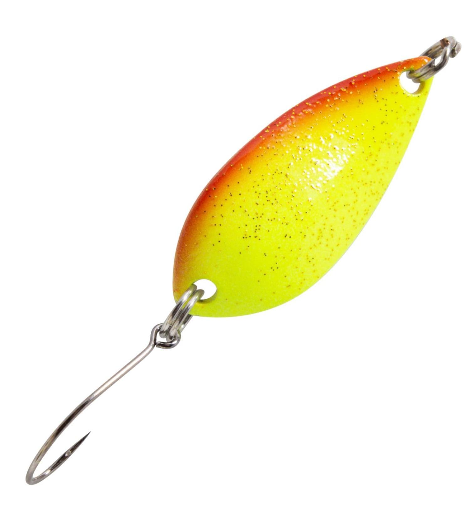 FTM Spoon Salza 3.2g 3.2cm - Trout spoon yellow-red with glitter/gold
