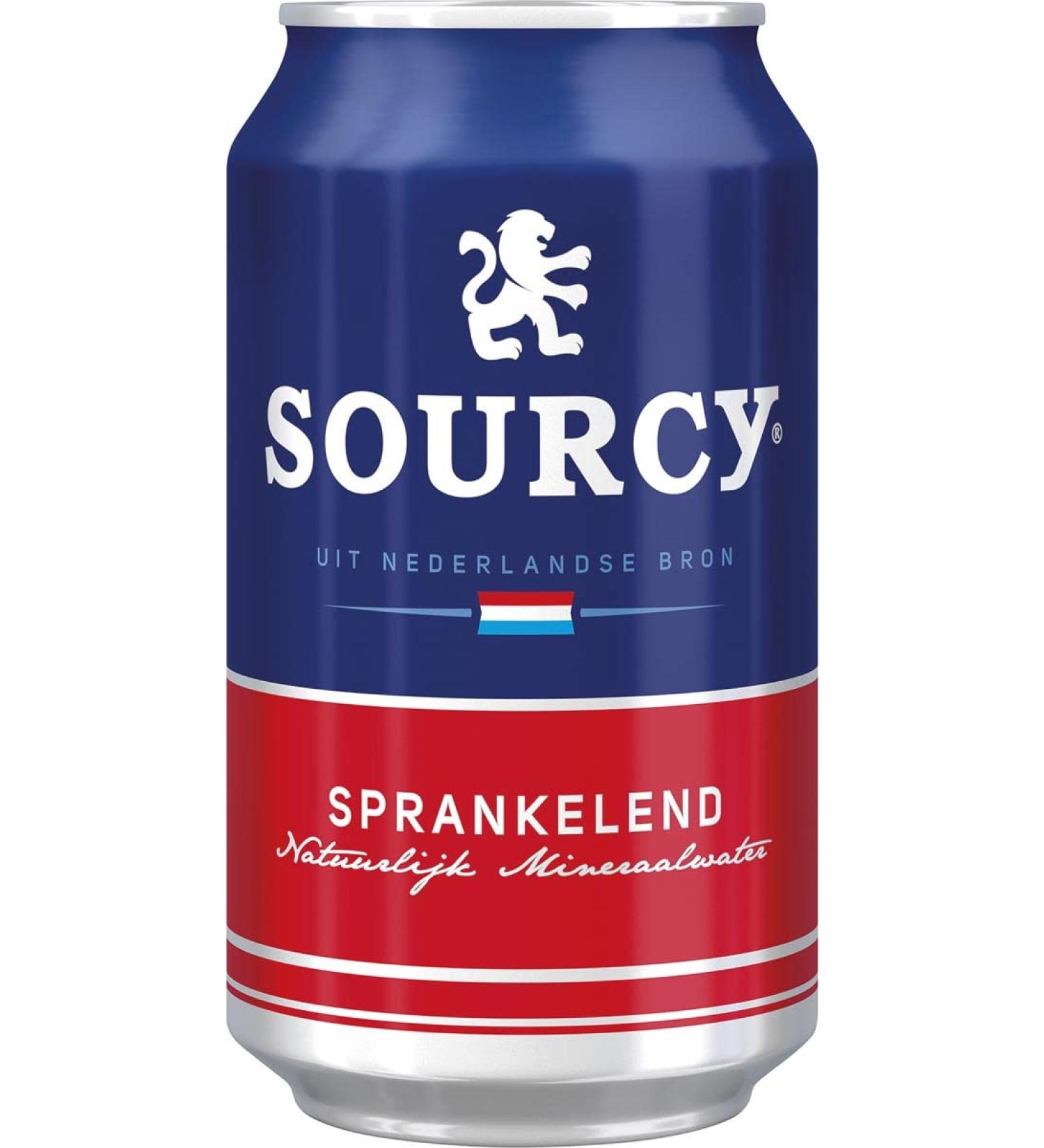 Sourcy Red Sparkling Mineral Water 24 Cans x 33 cl