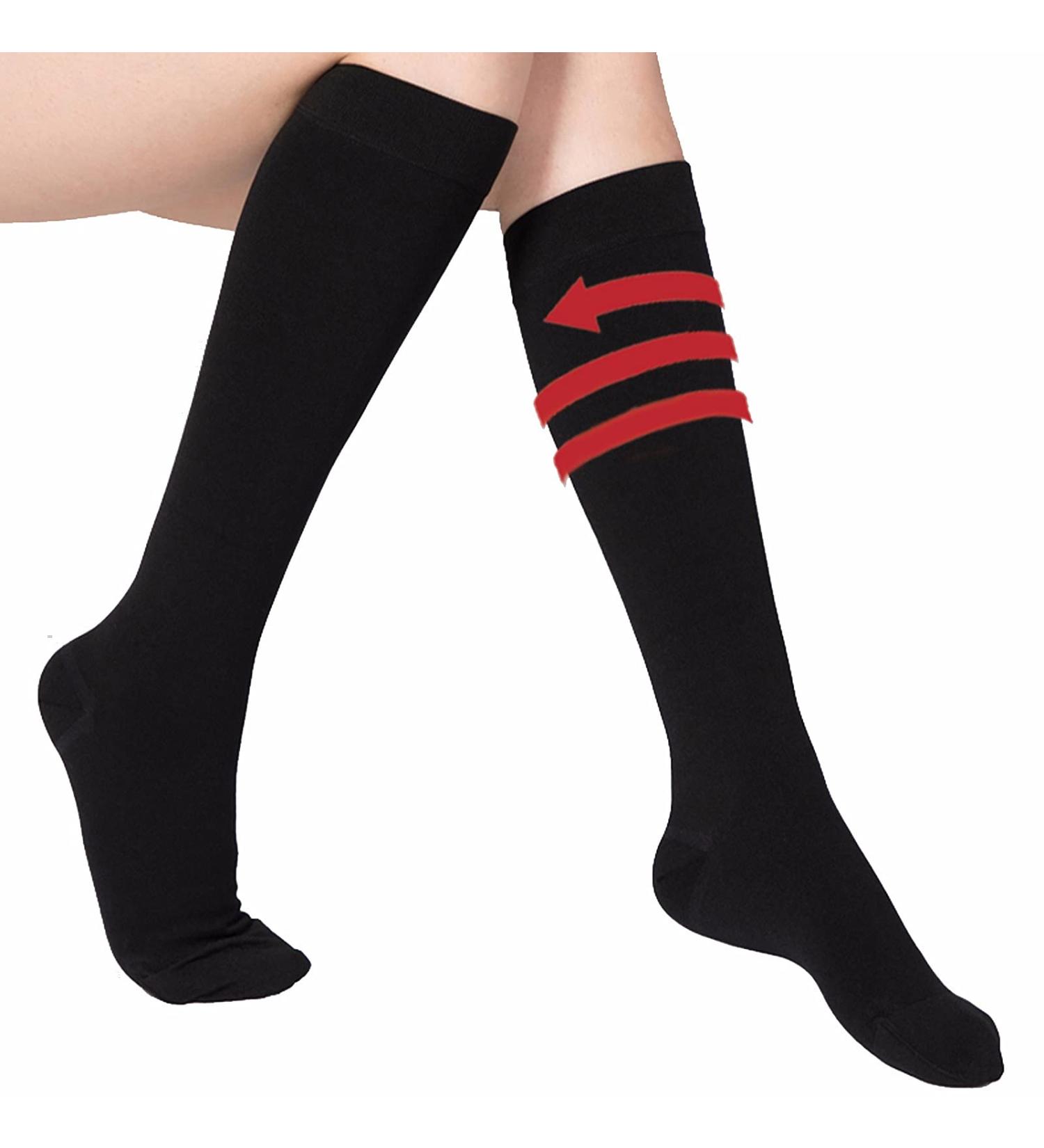 WSYKC Black Compression Stockings (2 Pairs) - 23-32mmHg XL | Ideal for Long-Standing Workers | International Shipping - Buy Online on GoSupps.com