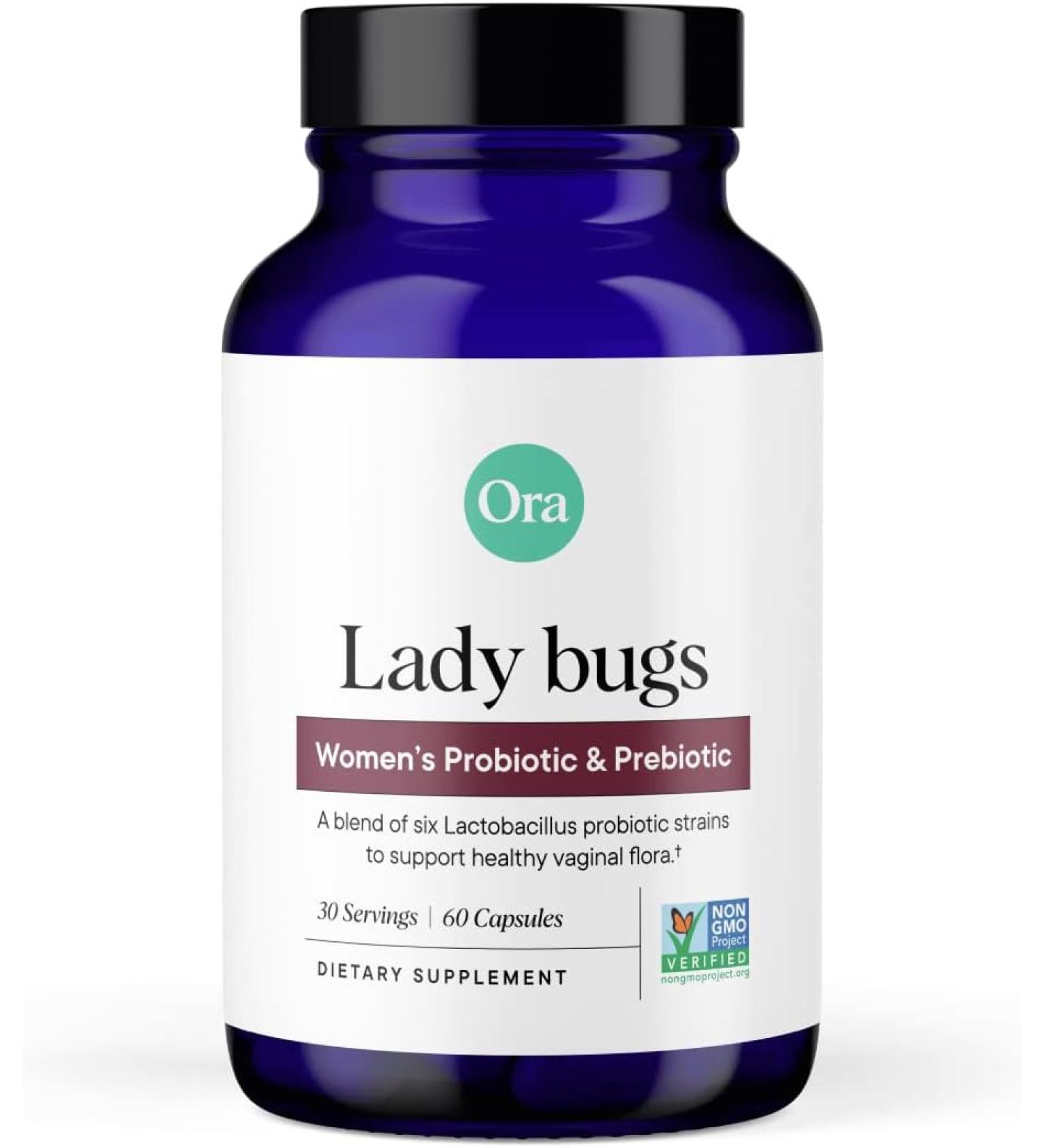 Ora Lady Bugs Probiotic & Prebiotic Supplement for Women - 60 Capsules - Buy Online on GoSupps.com