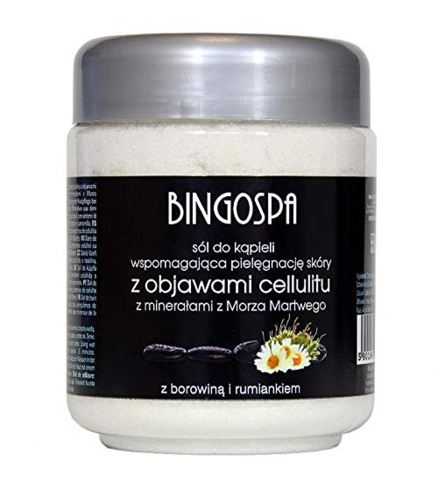 Bath salt skin care for cellulite symptoms with minerals from the Dead Sea peat and chamomile 550g BINGOSPA